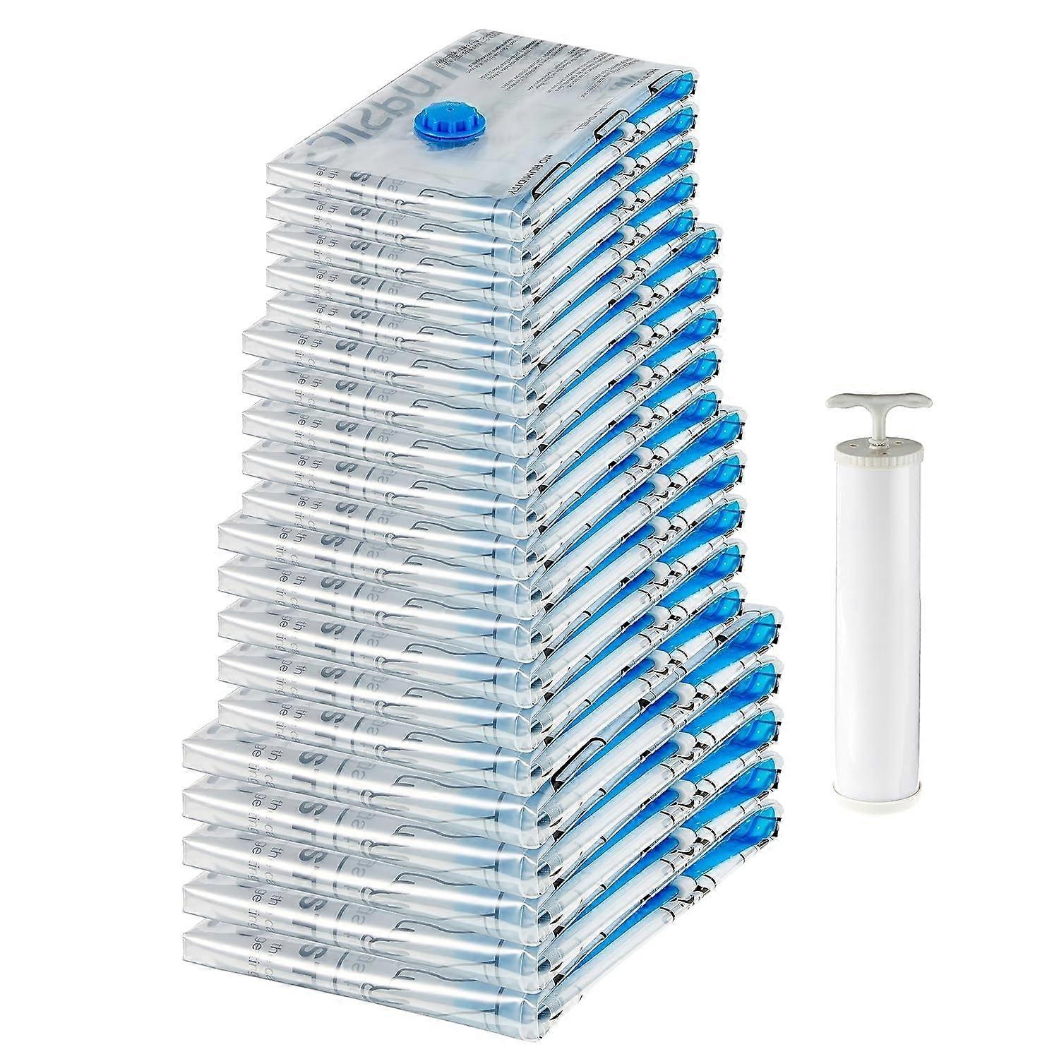 20 Pack Vacuum Compression Storage Bags - Travel Storage Solutions in Small, Medium, Large, Jumbo Sizes for Home Organization
