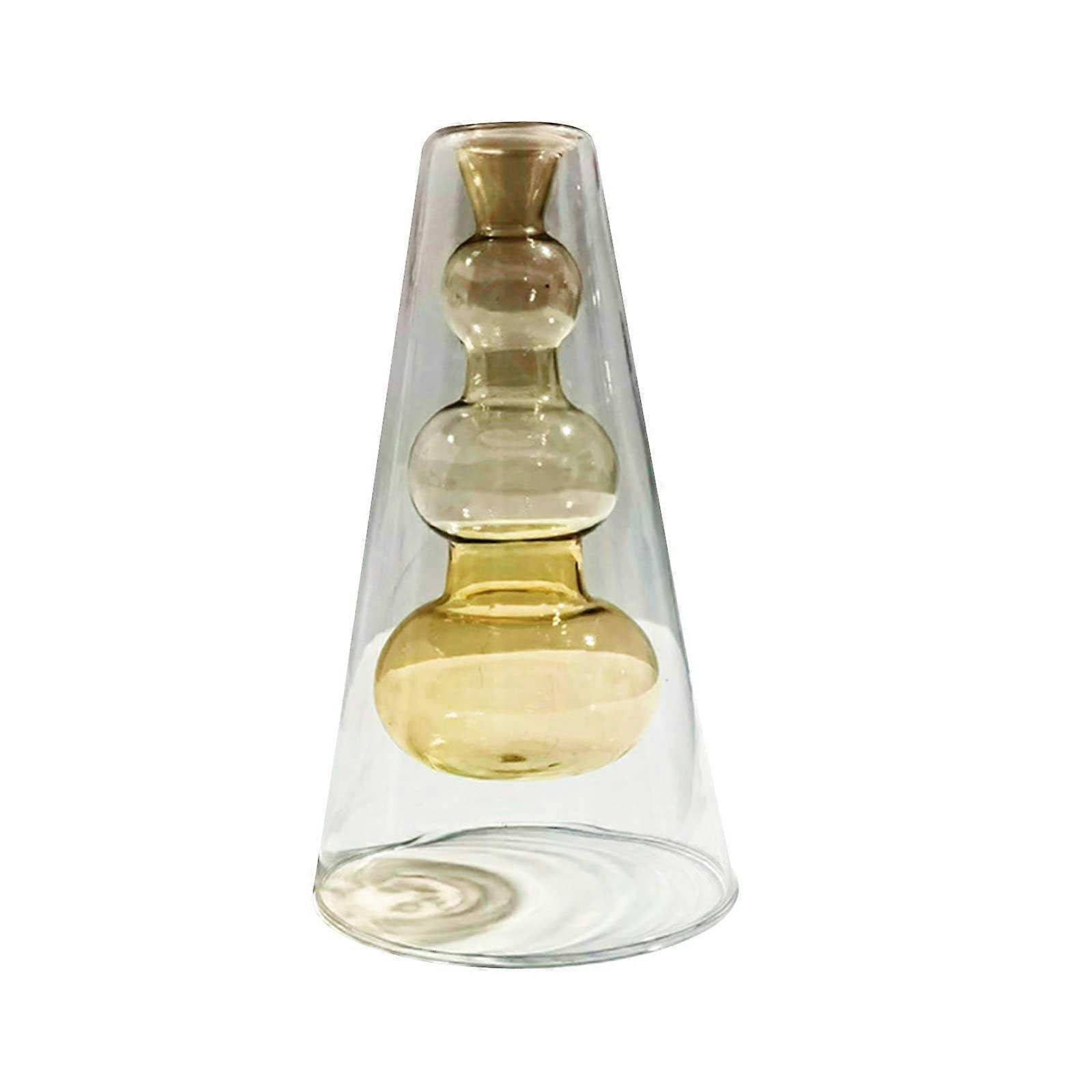 Double Walled Glass Bubble Vase - Clear Hydroponic Plant Display for Home Decor and Event Centerpieces