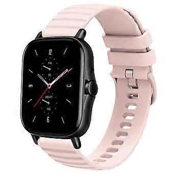 For Amazfit GTS 2E 20mm Wavy Dot Pattern Solid Color Silicone Watch Band