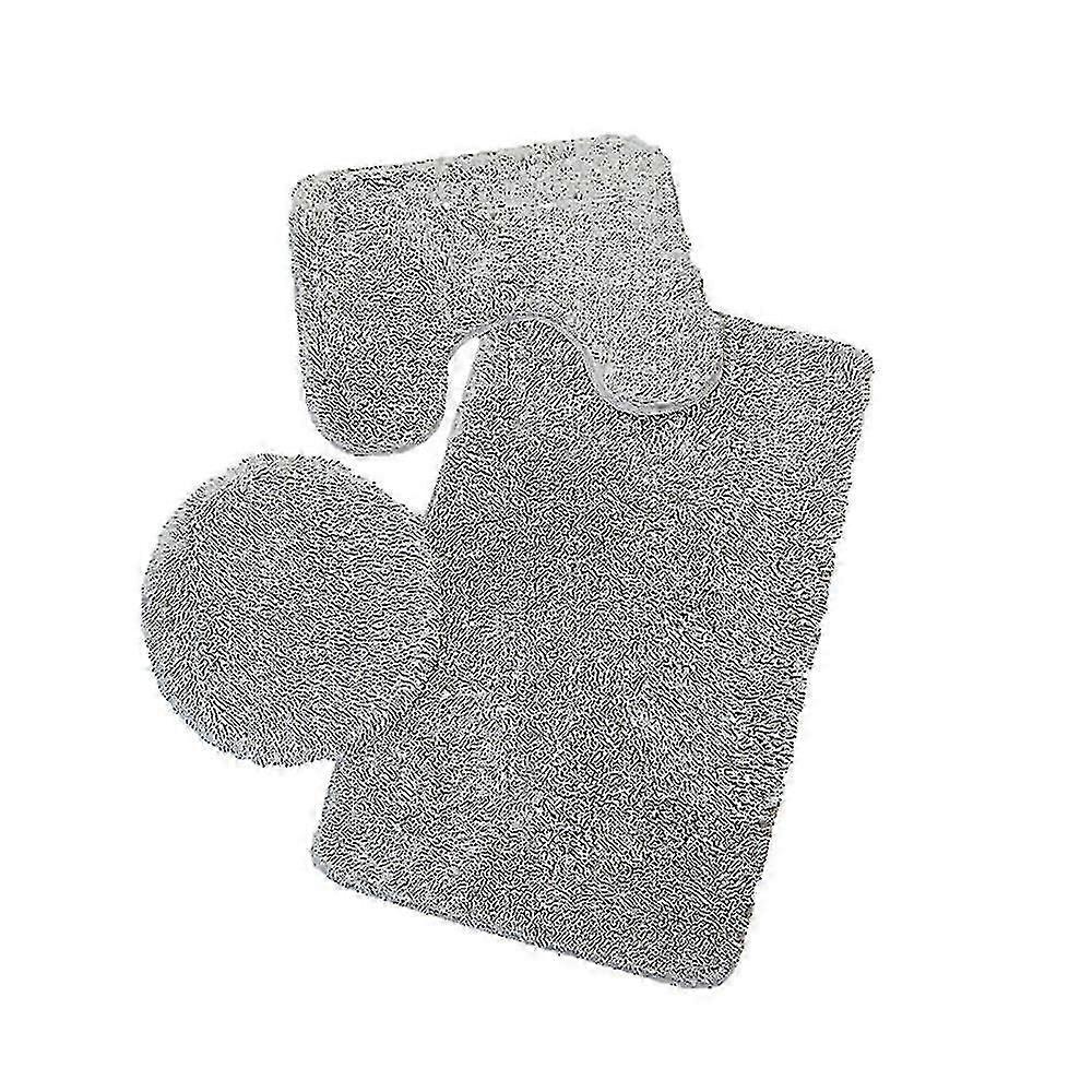 3pc Badezimmer Set Teppich Kontur Matte WC Deckel Abdeckung Uni Einfarbige Badematten
