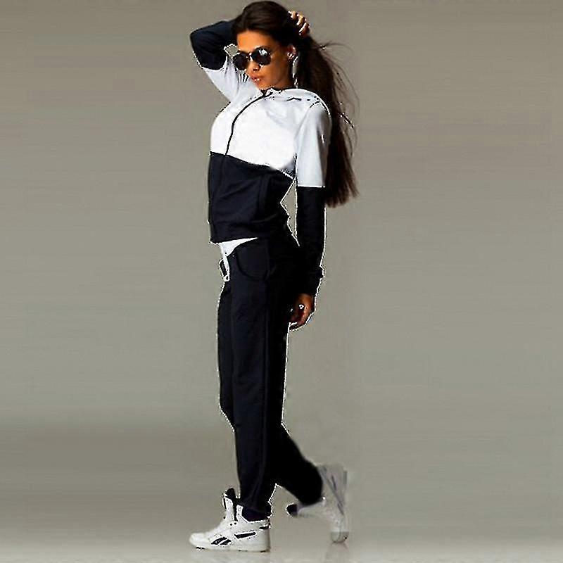 المرأة البدلة الرياضية الرمز البريدي حتى هوديي معطف السراويل مجموعة الملابس الرياضية