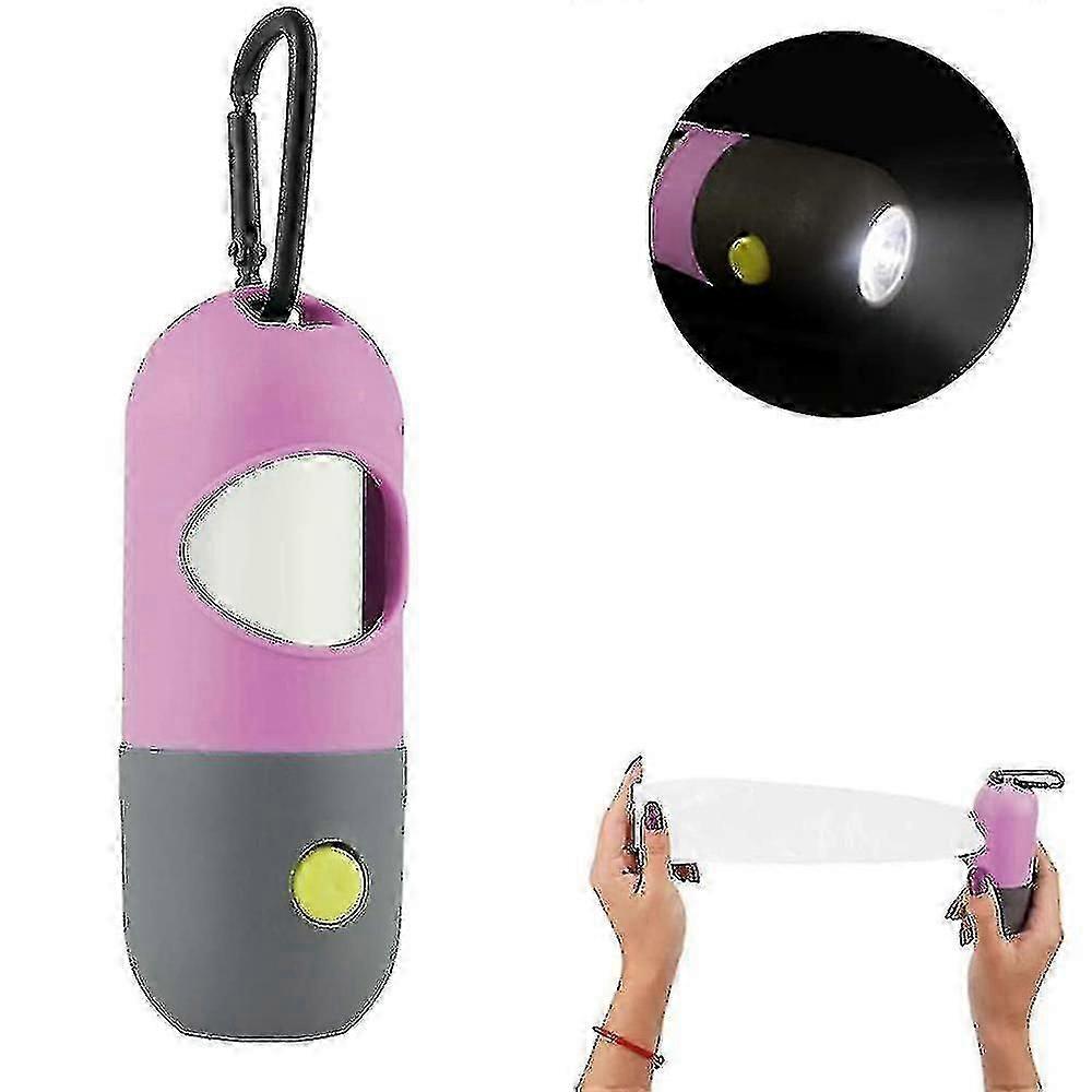 Dog Trash Bag Dispenser With Led Flashlight (pink)
