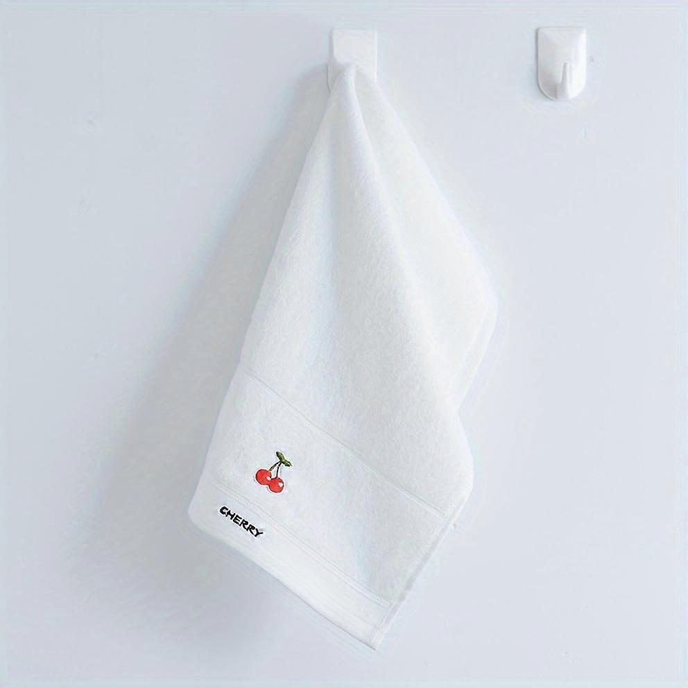 Soft Cotton Embroidered Fruit Pattern Face Towels - Absorbent & Quick-Dry, Perfect for Daily Bathing