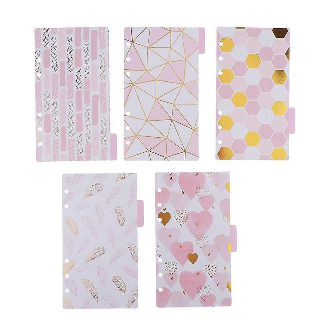 Gold Stamping Index Dividers Paper Insert Planner Divider for A6 A