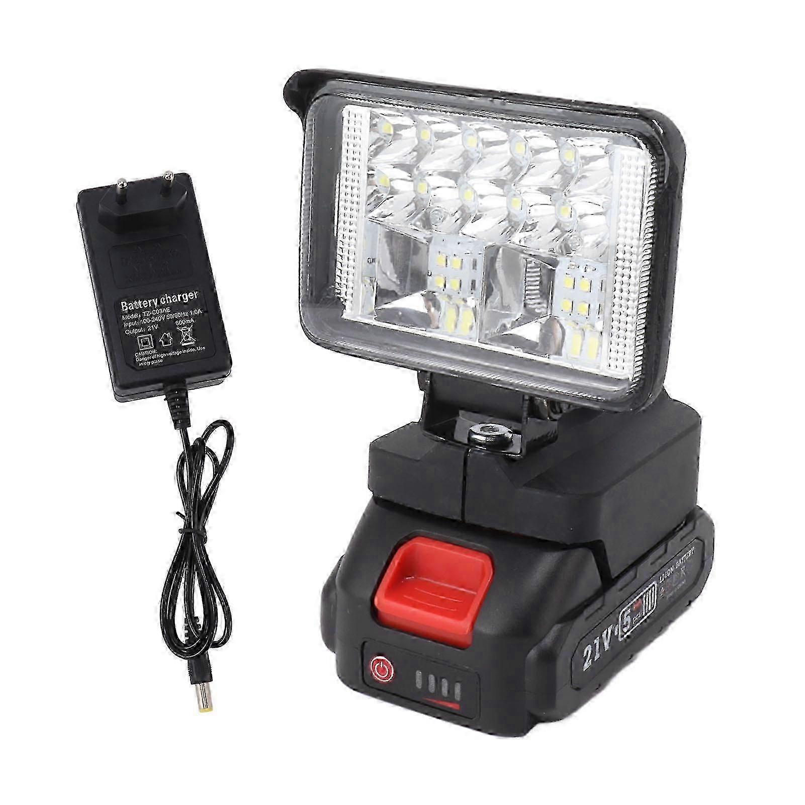 LED Work Light Super Bright Wide Range MT Interface Rotating Lamp Head 1500mAh Outdoor LED Flood Light EU Plug 100240V 3 Inch