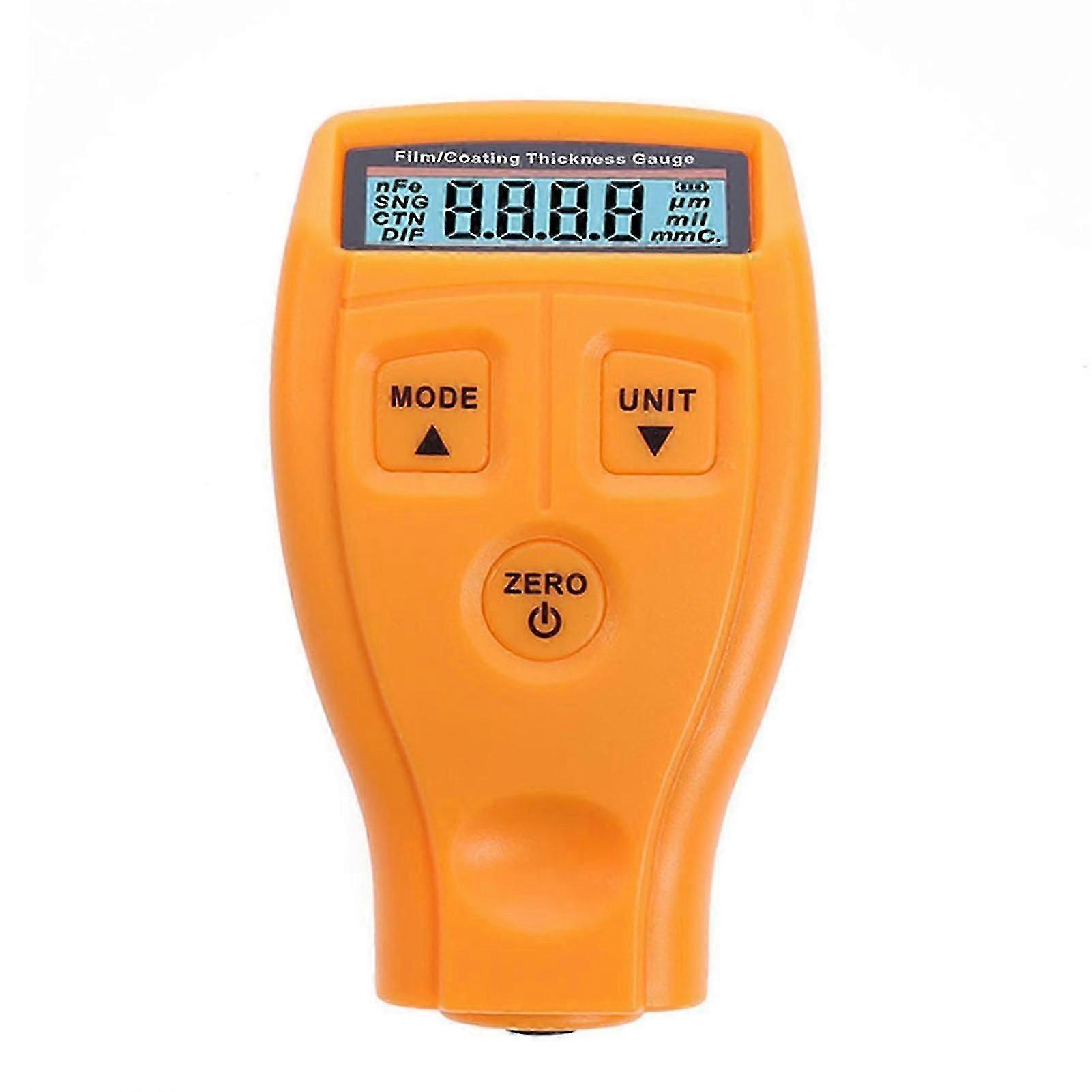 Paint Thickness Gauge Meter Coating Thickness Gauge Paint Depth Gauge Meter with Backlight LCD Display(Orange)