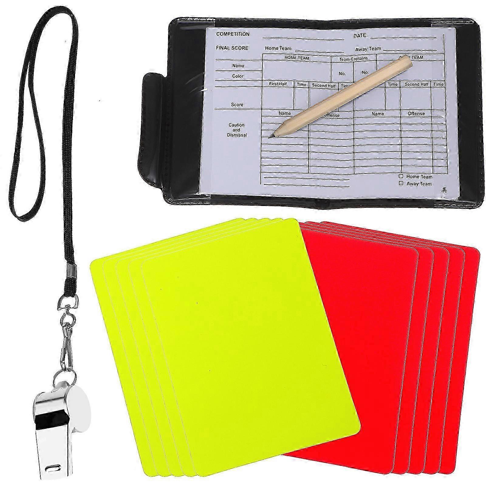 1 Set Referee Kit Referee Cards Score Sheet Whistles Portable Referee Wallet For Sports Games