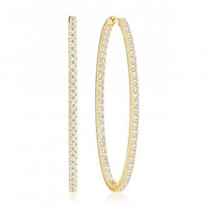 White Zirconia Ellisse Grande Earrings SJ-E2314-CZ-YG