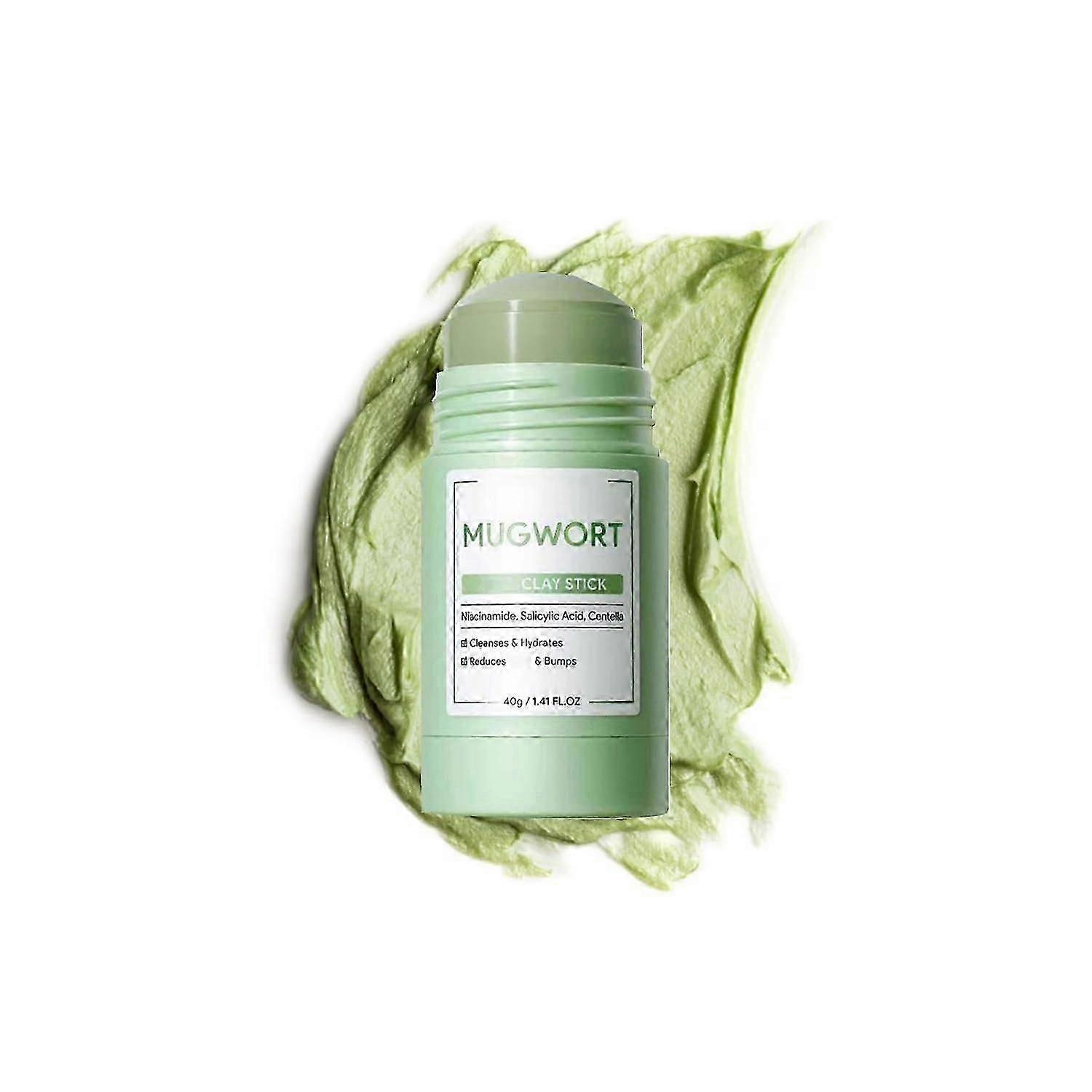 Mugwort Stick Mask, Mugwort Clay Mask Stick, Vegan & Plant-Based Mugwort Clay Mask, Regulate Oil and Sebum Production, Remove Blackhead