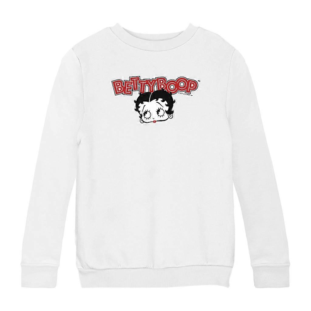 Betty Boop Red Lips Face And Logo Kid's Sweatshirt
