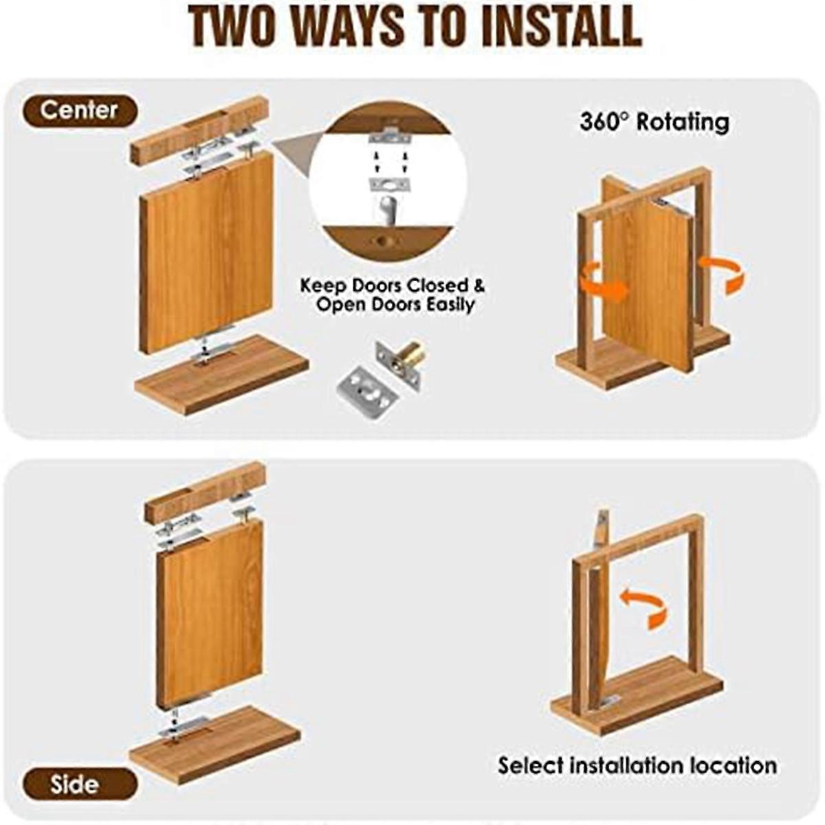 Door Pivot Hinge, Pivot Hinge System with Goal Kick Hardware, for Heavy Duty Wood Doors Up to 200 Lb