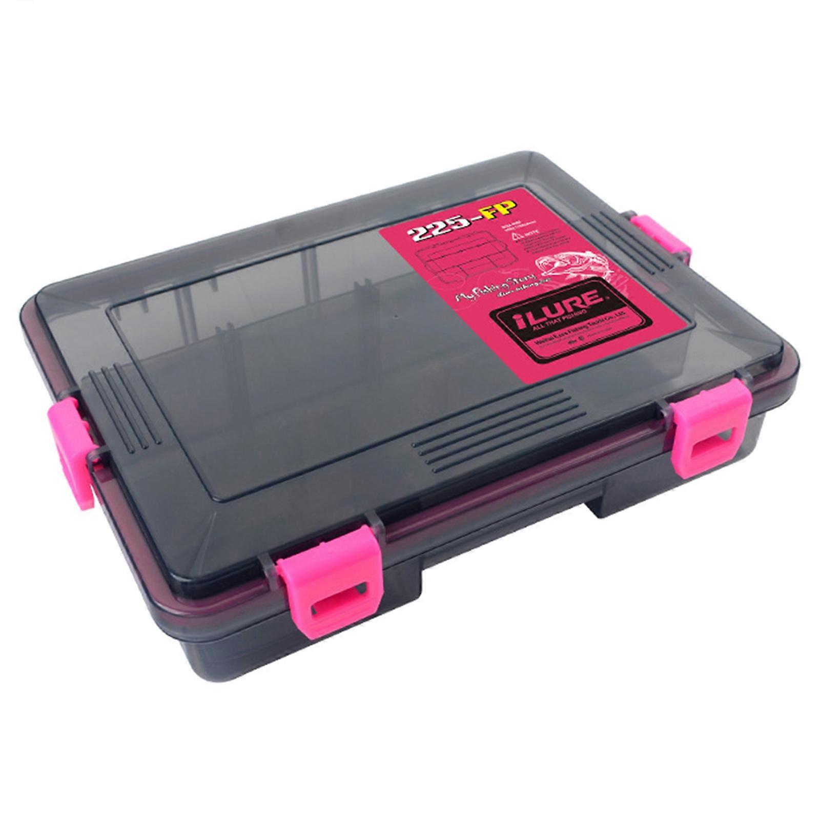 Plastic Fishing Tool Box Lightweight Tackle Storage Box Tool Organizers with Removable Baffle Baits Lures Box Toolboxs Small Pink