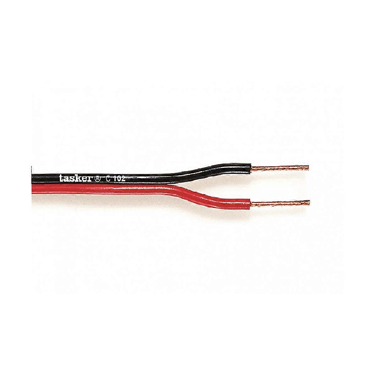 Loudspeaker Flat Cable 0.35mm2 Double Conductor 100m Reel, Black / Red