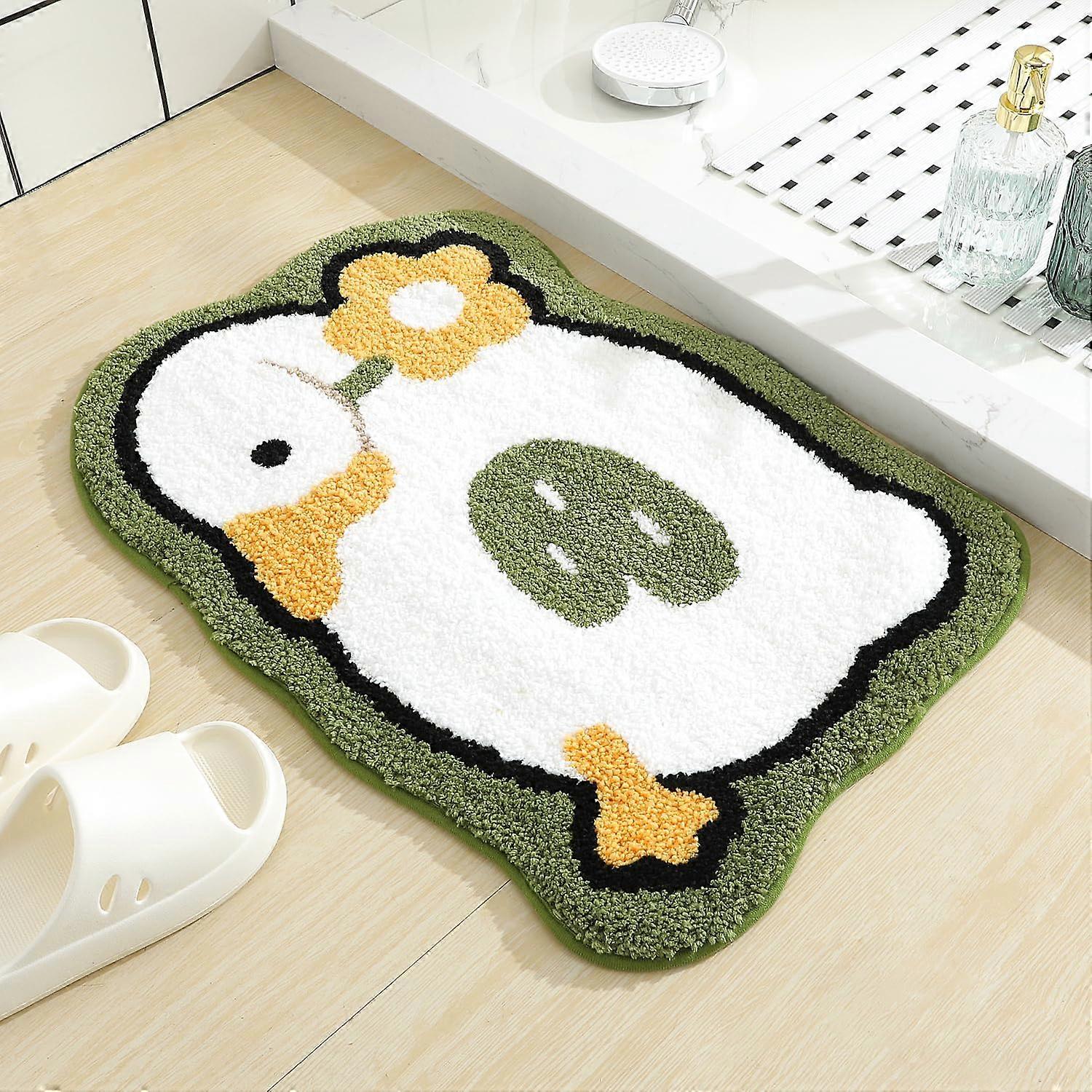 Microfiber Bath Mat 18" x 25" Non-Slip Absorbent Bathroom Rug Cute Design Soft Material