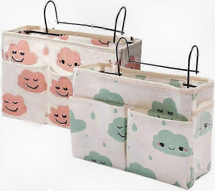 2-Piece Bedside Storage Pocket Organizer for Loft Beds and Small Spaces