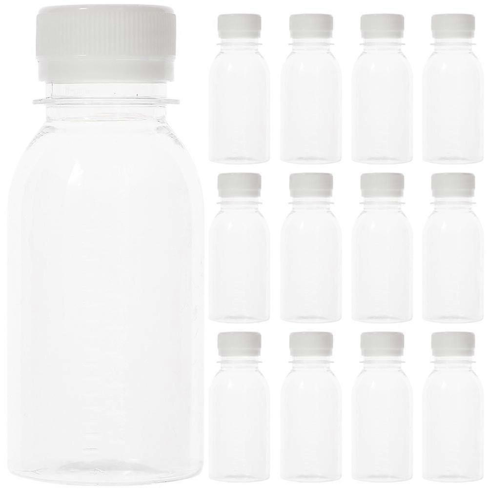 15Pcs Clear Milk Bottles Juice Bottles with Caps Reusable Smoothie Bottles Empty Water Bottles