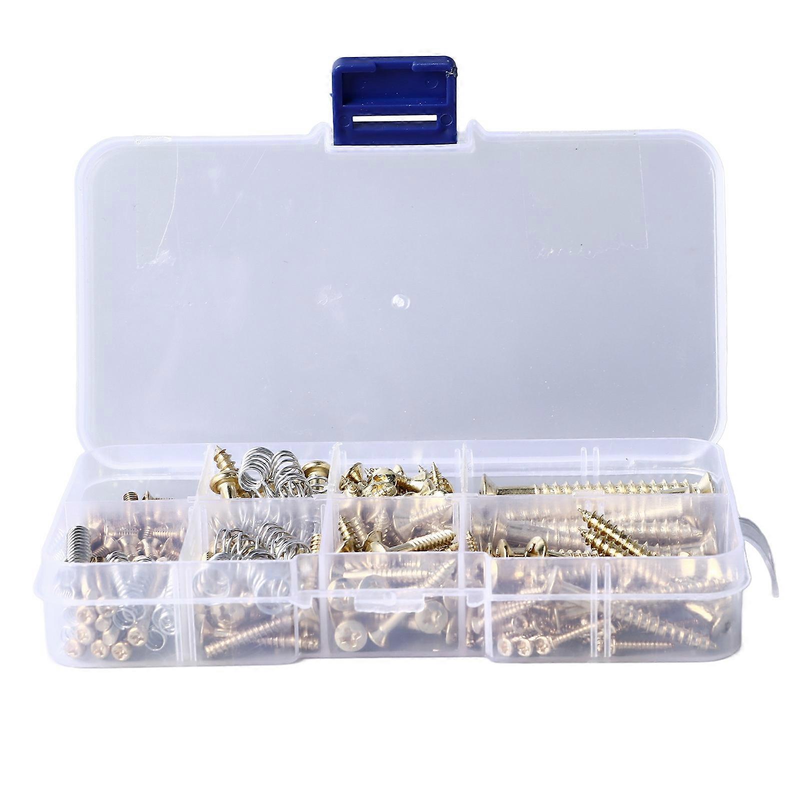 Guitar Screw Kit, Springs and Bridge Screws Assortment, Metal Instrument Accessory for Repair and Maintenance, Gold