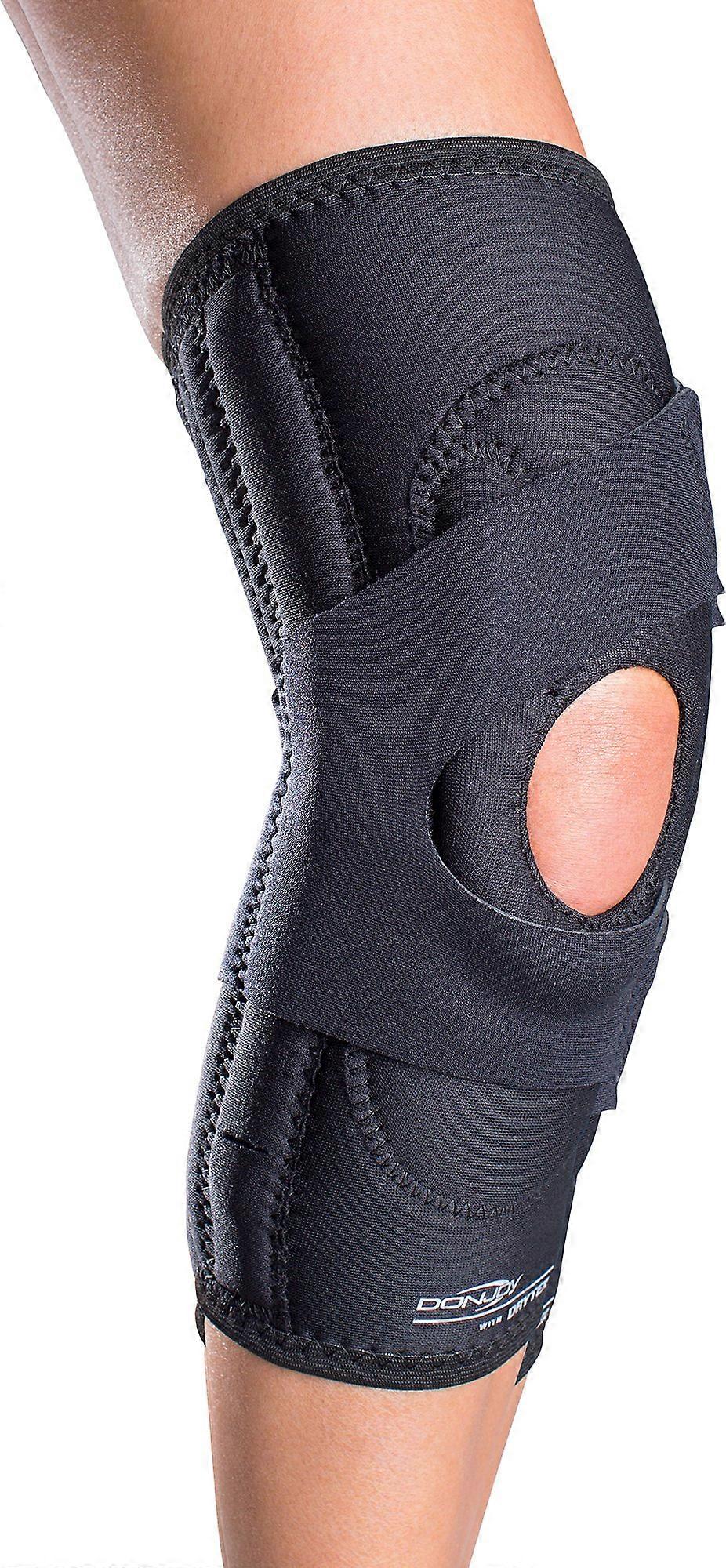Lateral J Patella Knee Support Brace with Hinge for Left Leg, Drytex Material, X-Small Size, Adjustable Fit