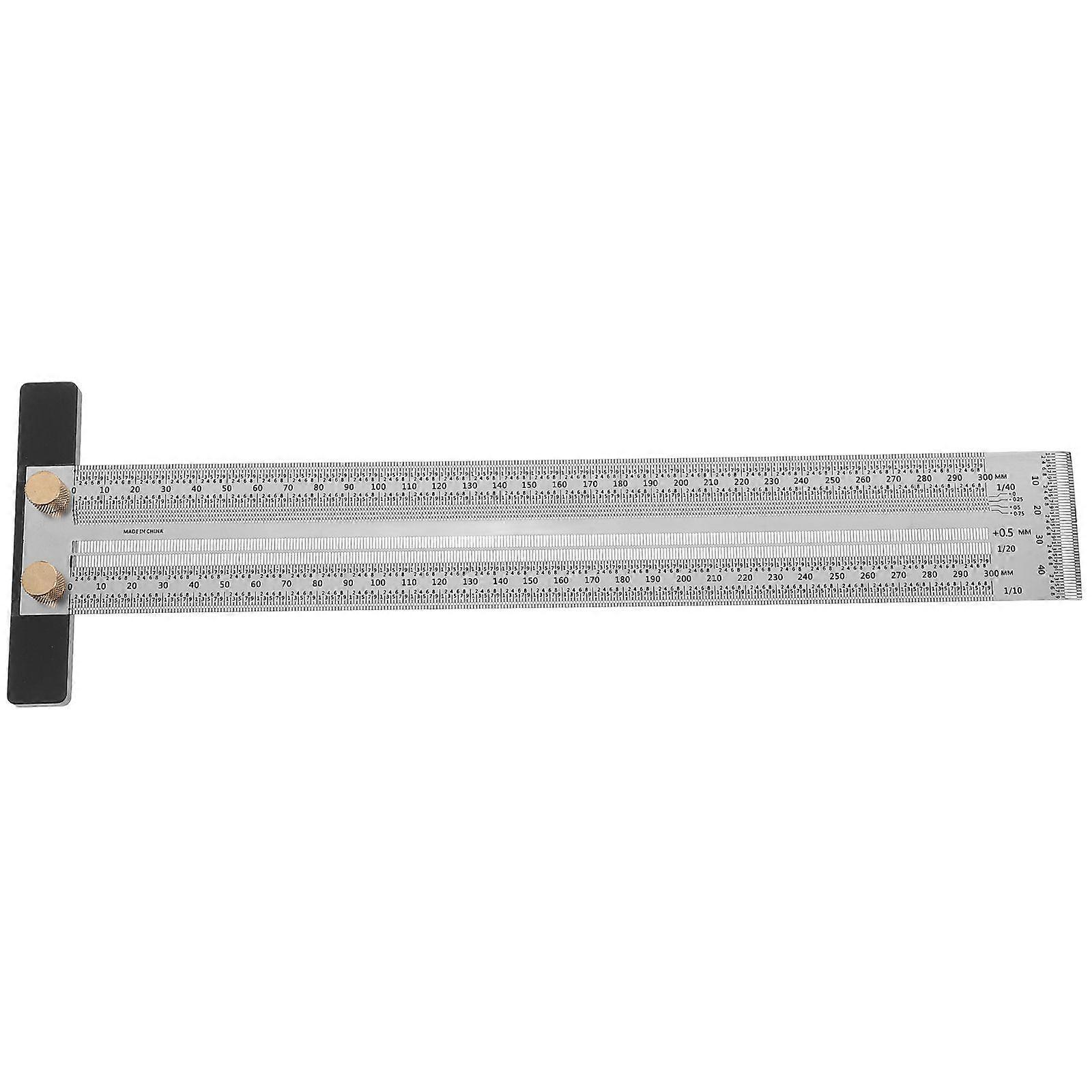 T-Square Ruler Woodworking Ruler 300mm Scribing Line Gauge Carpenter Measuring Tools for Precision Wood Carpentry Projects Workshops Home Improvement