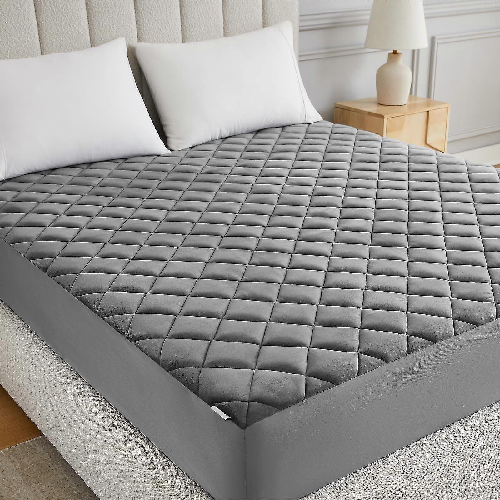 Velvet Bed Pad Full Size, Luxury Soft Comfort, Breathable Bed Topper, Bed Protector