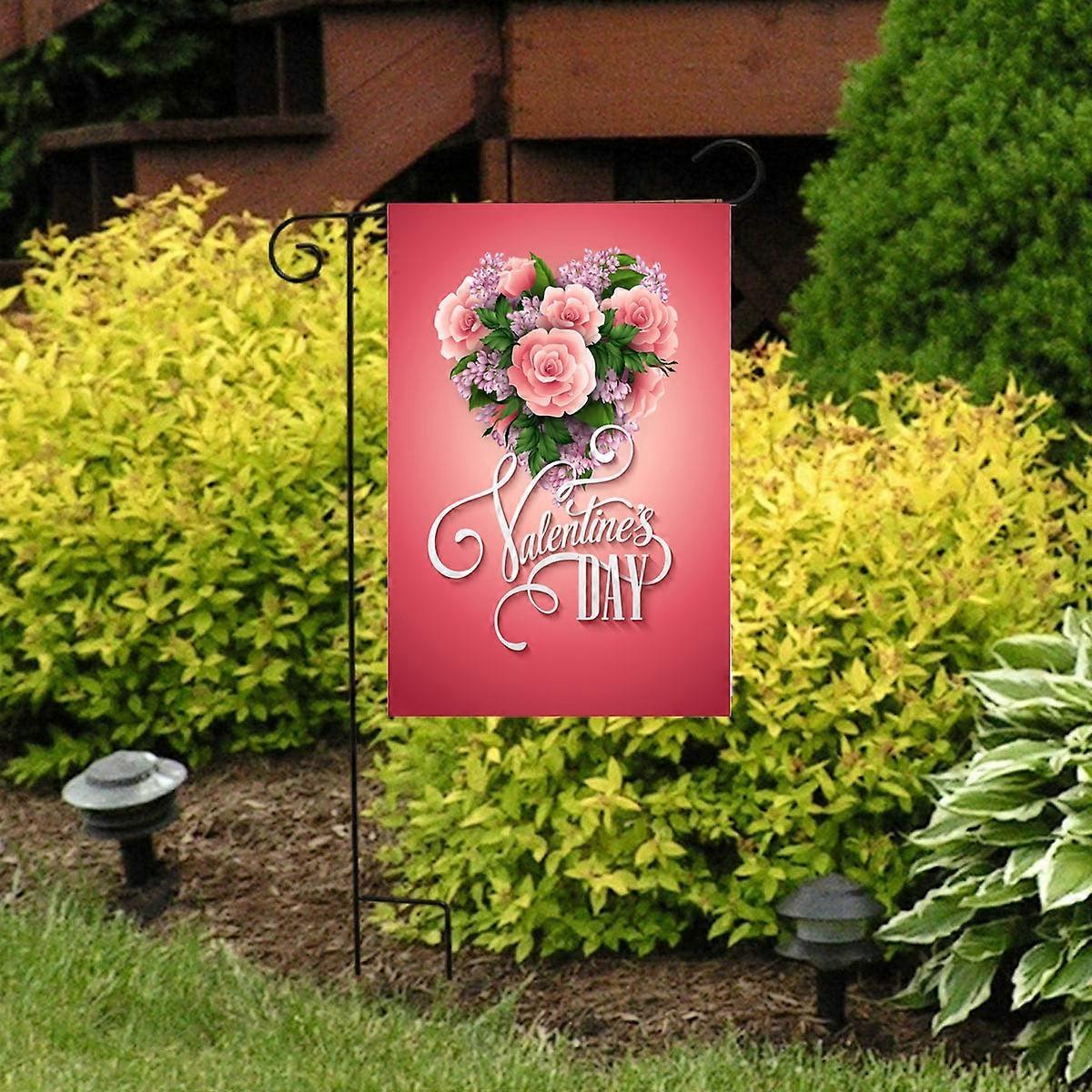 Transform Your Outdoor Space with the Vibrant 2 PCS Valentine Day Garden Flag Festive Atmosphere Garden Banner