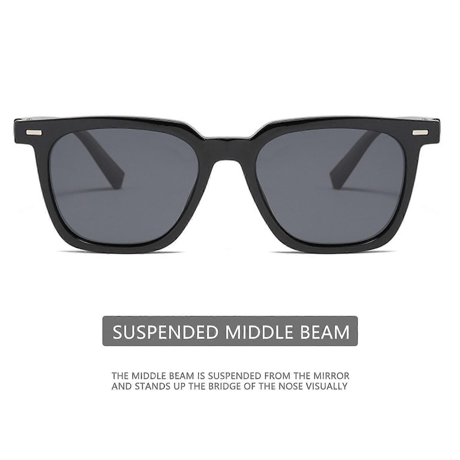Thick Frame Polarized Sunglass Stylish Quadrate Anti-Glare Lens Outdoor Glasses