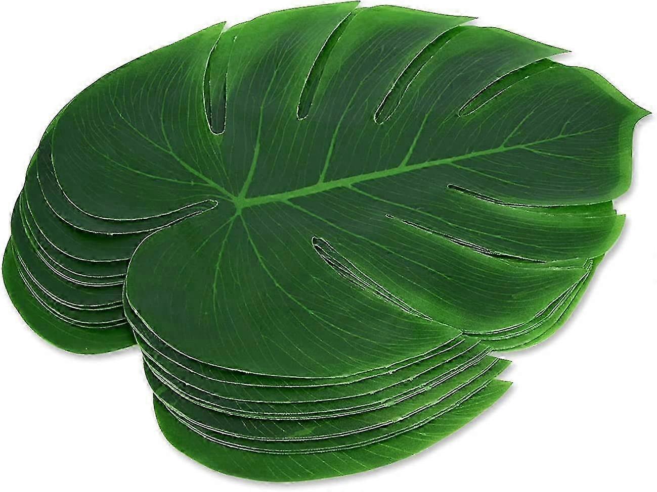 12-Piece Artificial Palm Leaf Dinnerware Sets