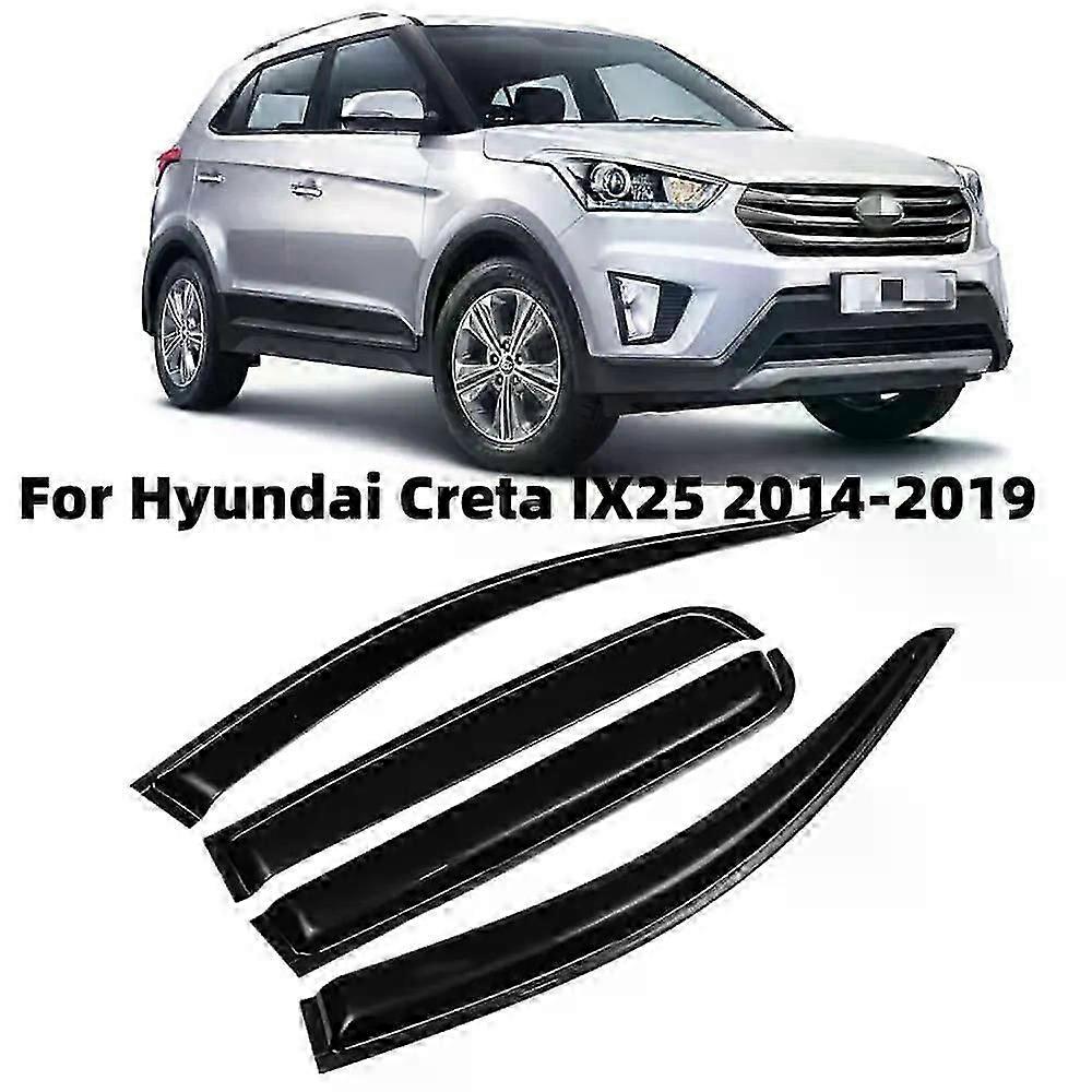 Ισχύει για: Για Hyundai Creta Ix25 2014-2019 Αυτοκίνητα Αξεσουάρ Γείσα παραθύρων Βροχή Sun Guard Vent Ανεμοθραύστης Weathershield Moulding Trim