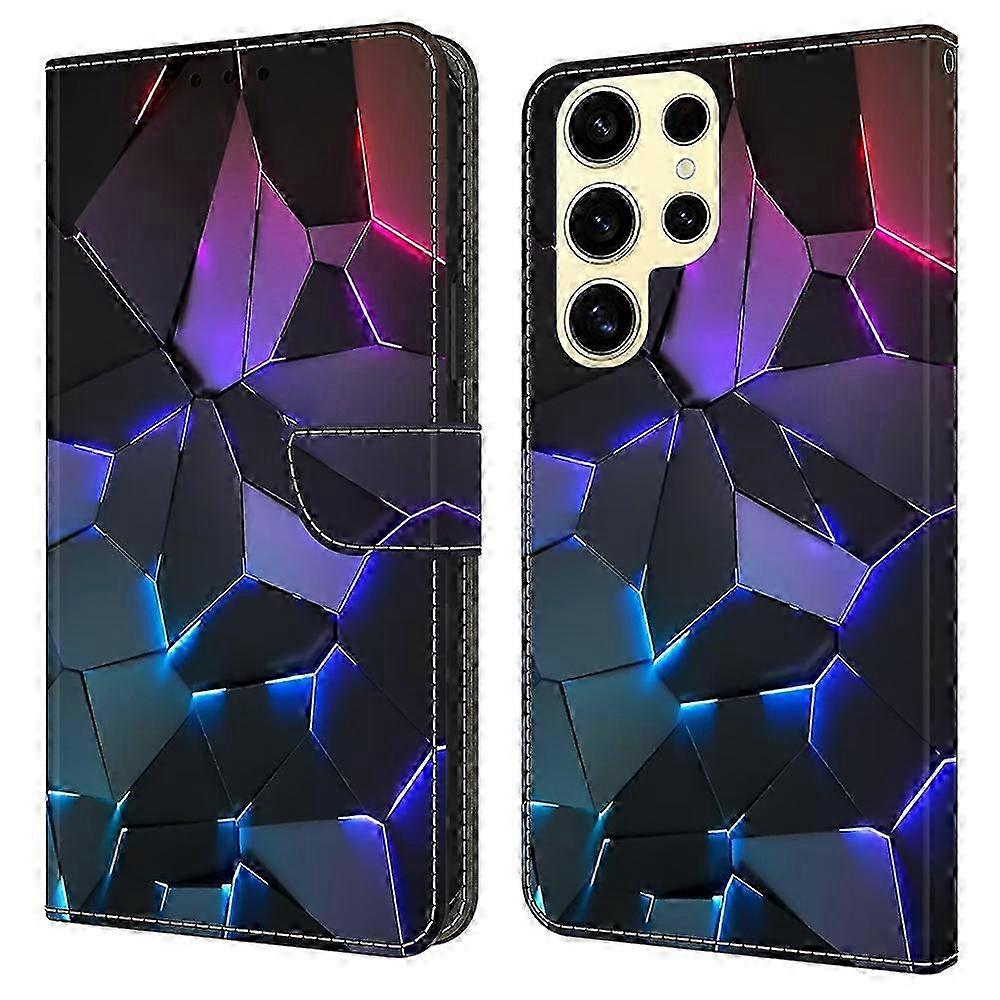 Galaxy S25 Ultra Patterned TPU+PU Leather Flip Cover Protective Case