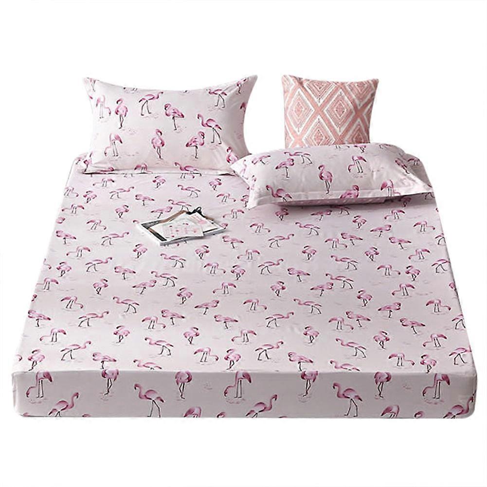 Comfortable Breathable Polyester Bedding Set Pillowcase Fitted Sheet  (Full)
