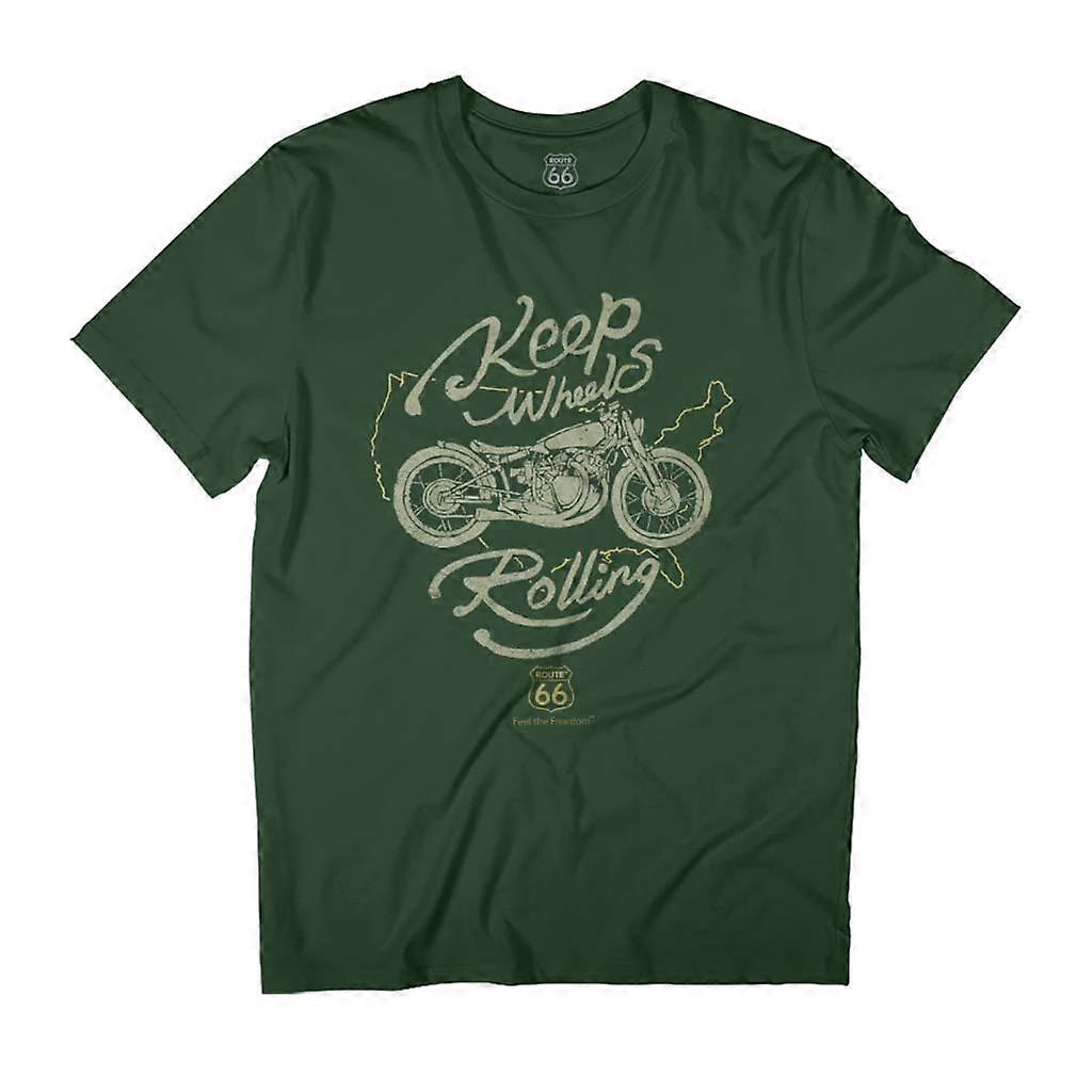 Route 66 Keep Wheels Rolling Men's T-Shirt