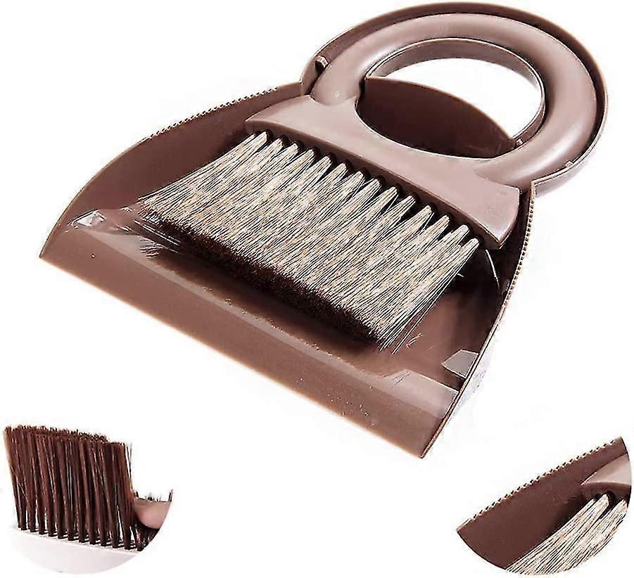Dustpan And Brush Set, Cute Cleaning Helper/mini Sweeper With Hand Broom Brush, 2-in-1 Dust Pan For Kids Toys Pets Camping Table Car Kitchen Bathroom