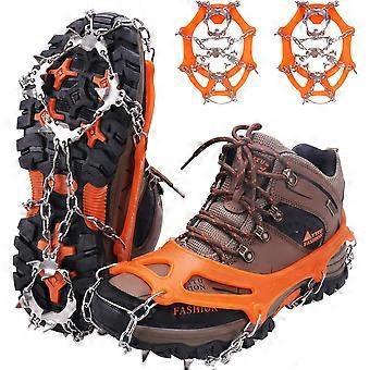 Crampons for Shoes, Traction Cleats Ice Snow Grips with 19 Stainless Steel Spikes, Shoe Talons Anti - Slip Boots Spikes for Walking, Jogging, Climbing