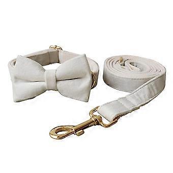 Leuke hondenhalsband Zachte ademende verstelbare riem voor kleine middelgrote grote honden Outdoor beige halsband voor huisdieren met bijpassende riem XL