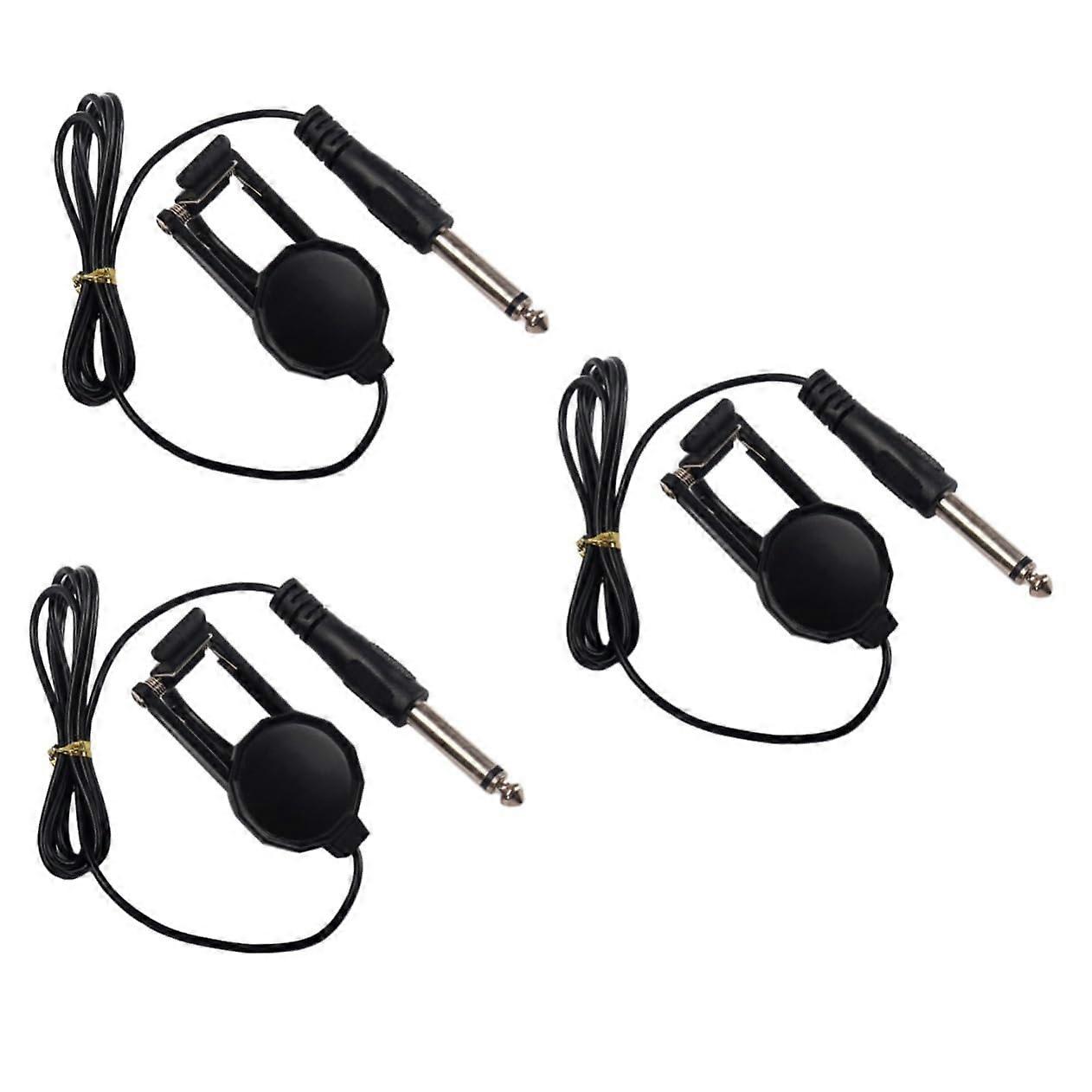 Mandolin Violin Clip-On Pickup 3pcs Set for Acoustic Guitar 6.35mm Jack Easy Installation Compatible with Standard Instruments