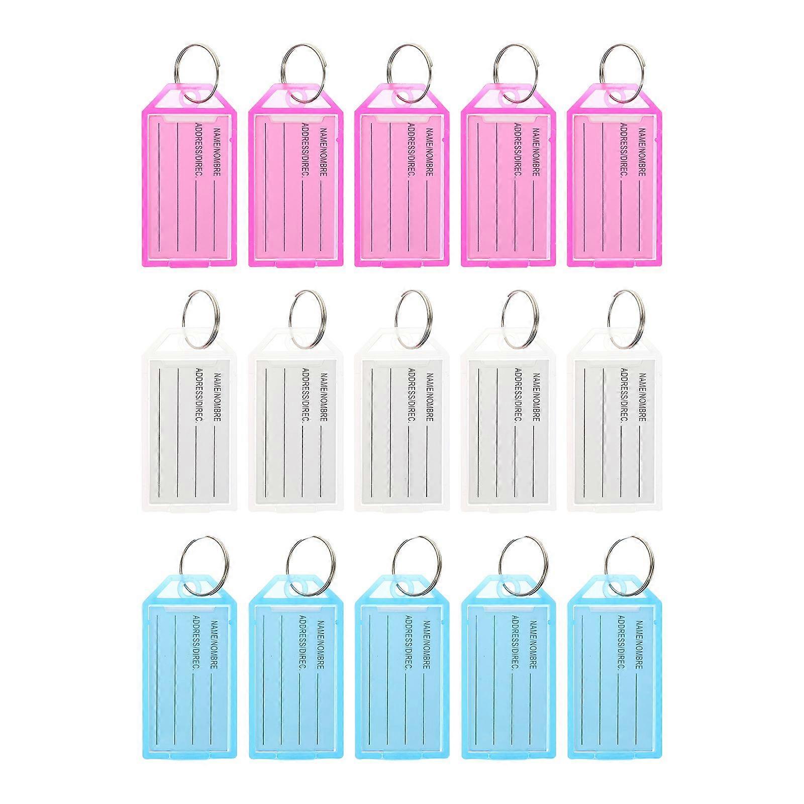 30pcs Portable Key Labels Plastic ID Label Key Chain Tags Classification Key Tags