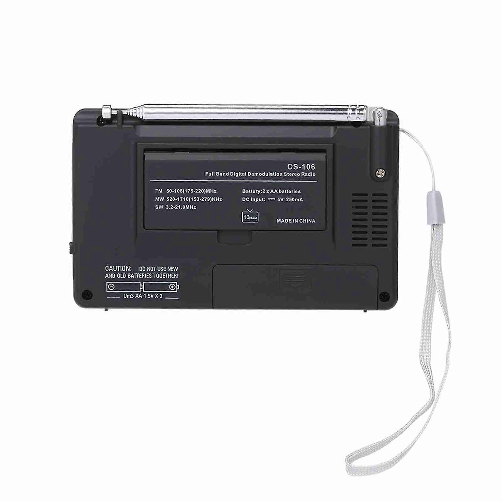 Portable Radio AM FM SW Multiband Digital Display Short Wave Radio with Clock and Alarm Function