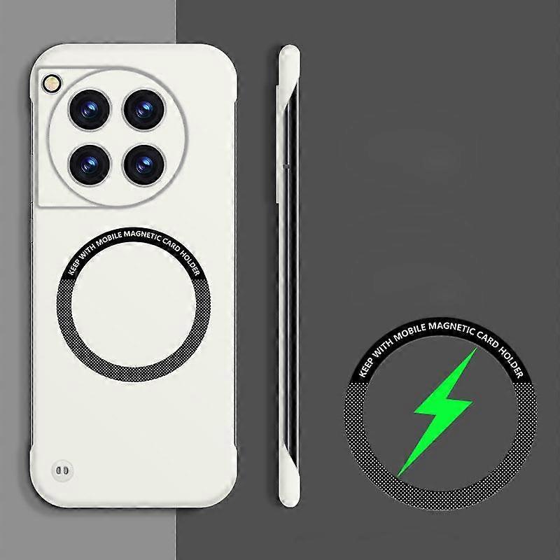Magnetic For Magsafe Frameless Hard Case For Oneplus 12 5G 12R 1+12 Ultra Thin Wireless Charging Borderless Matte Cover For One Plus 12 ACE 3 2V 2pro