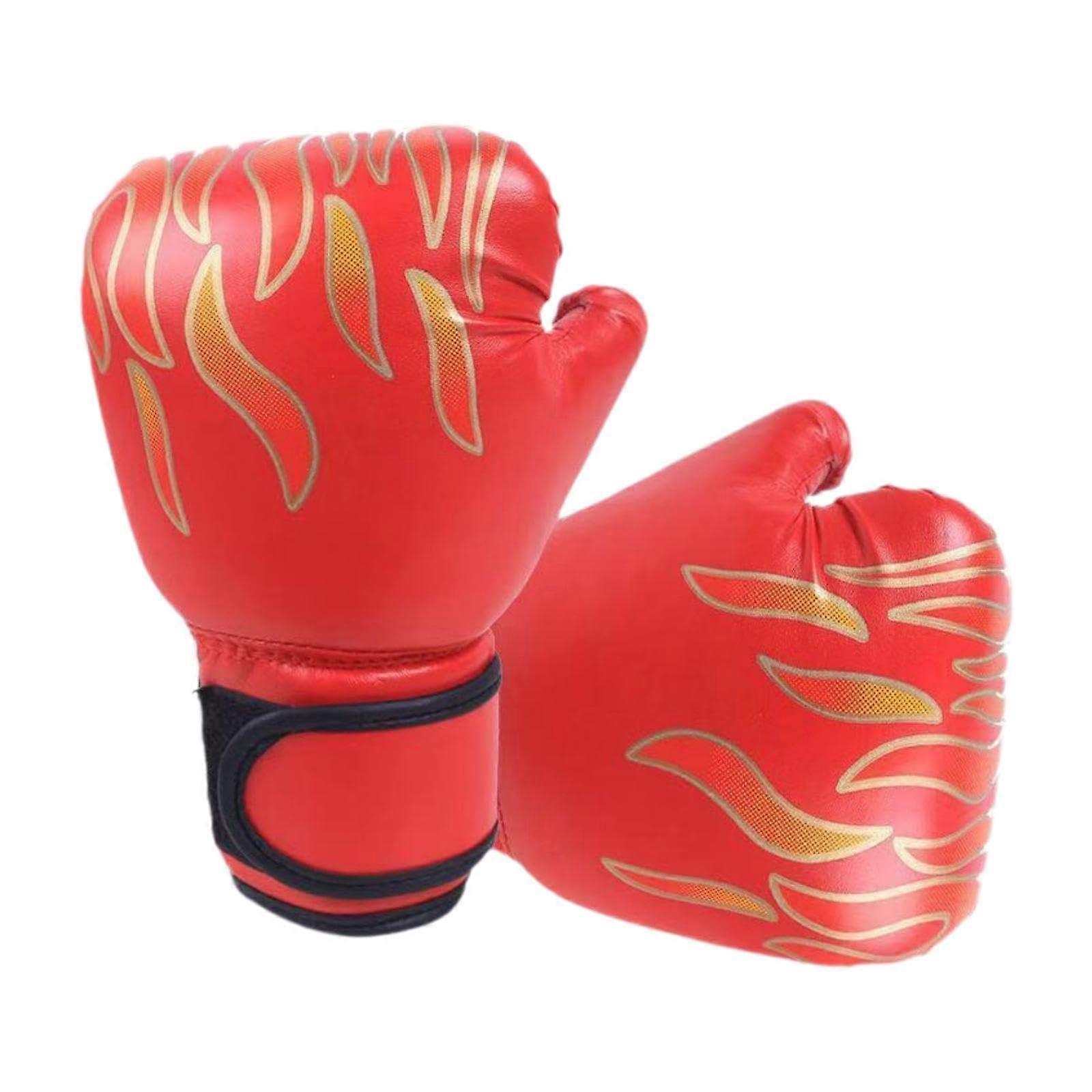 Children's Boxing Gloves for Sparring - Breathable Portable Punching Gloves for Muay Thai Training, Red Size Small