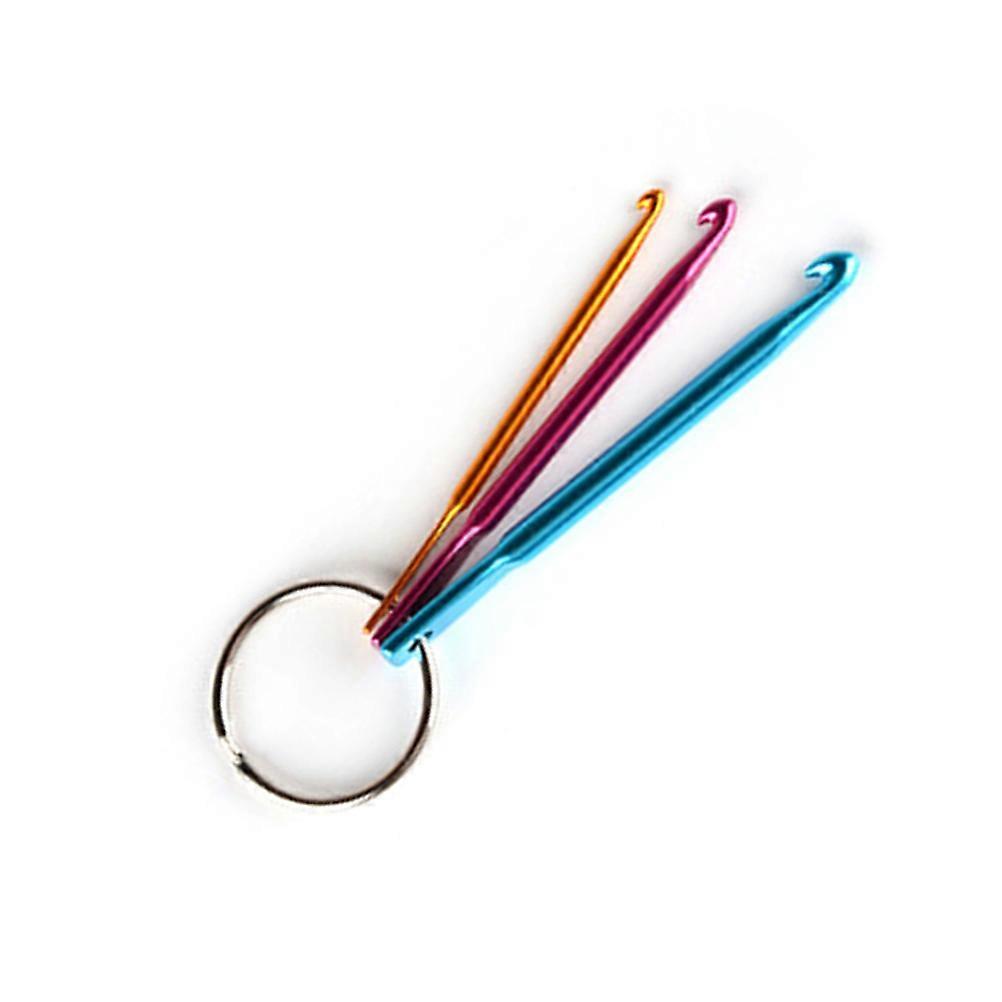 3pcs Mini Aluminum Keychain Crochet Hooks, Lightweight Durable Knitting Needles for Travel and On the Go Crafting Tools