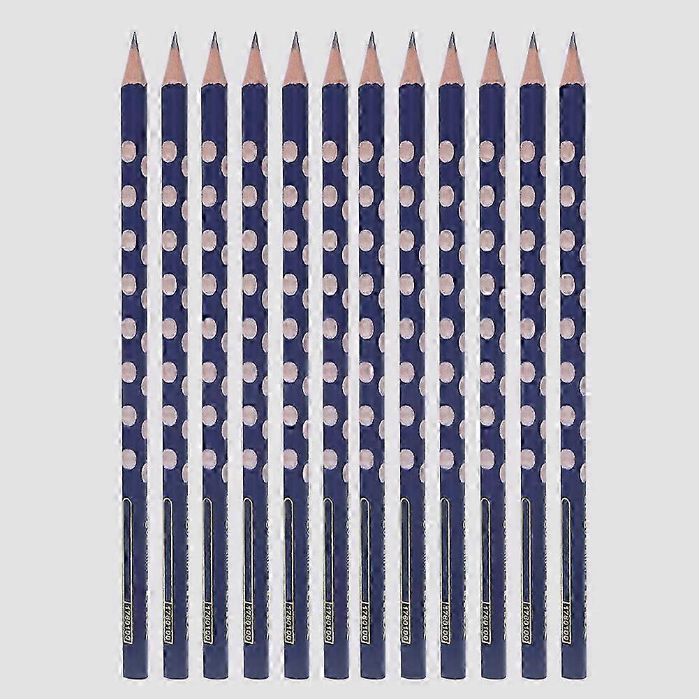 12Pcs Triangular Beech HB Pencils for Painting Writing Stationery Students Correction Tool