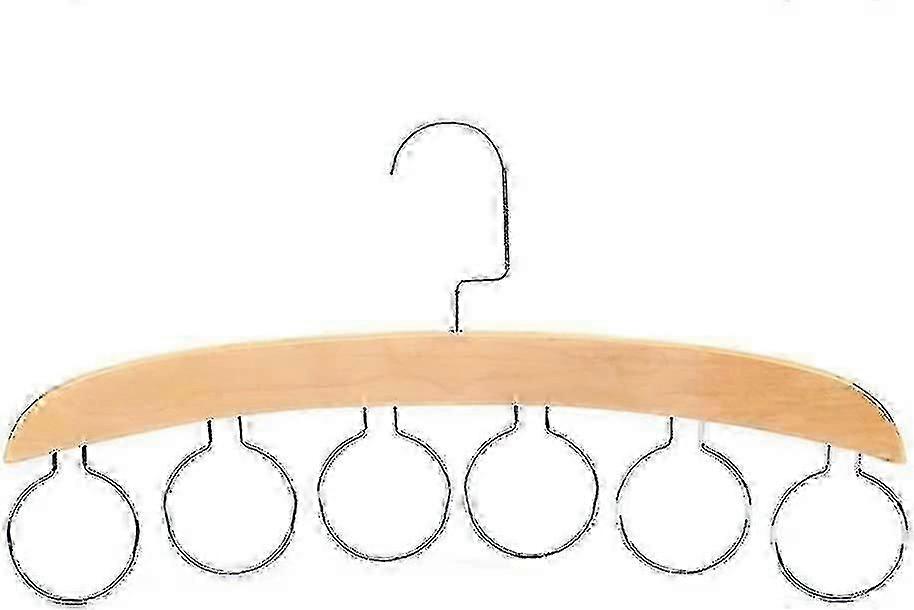 Wood Scarf Ring Hanger Storage Holder Hole Hanger 6 Ring