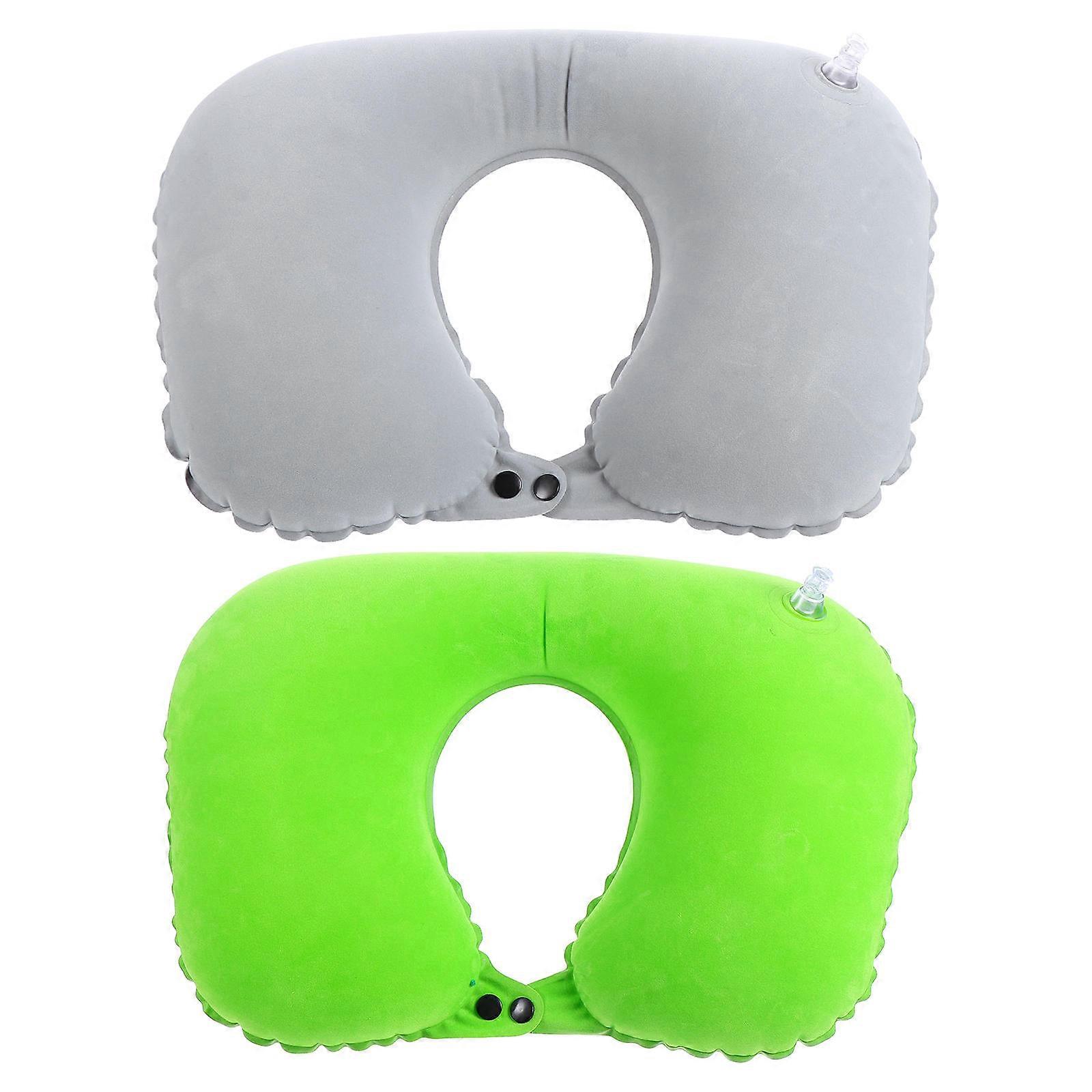Pillows For Sleeping Couch Neck Pillow PVC Material U-Shaped Red 2Pcs