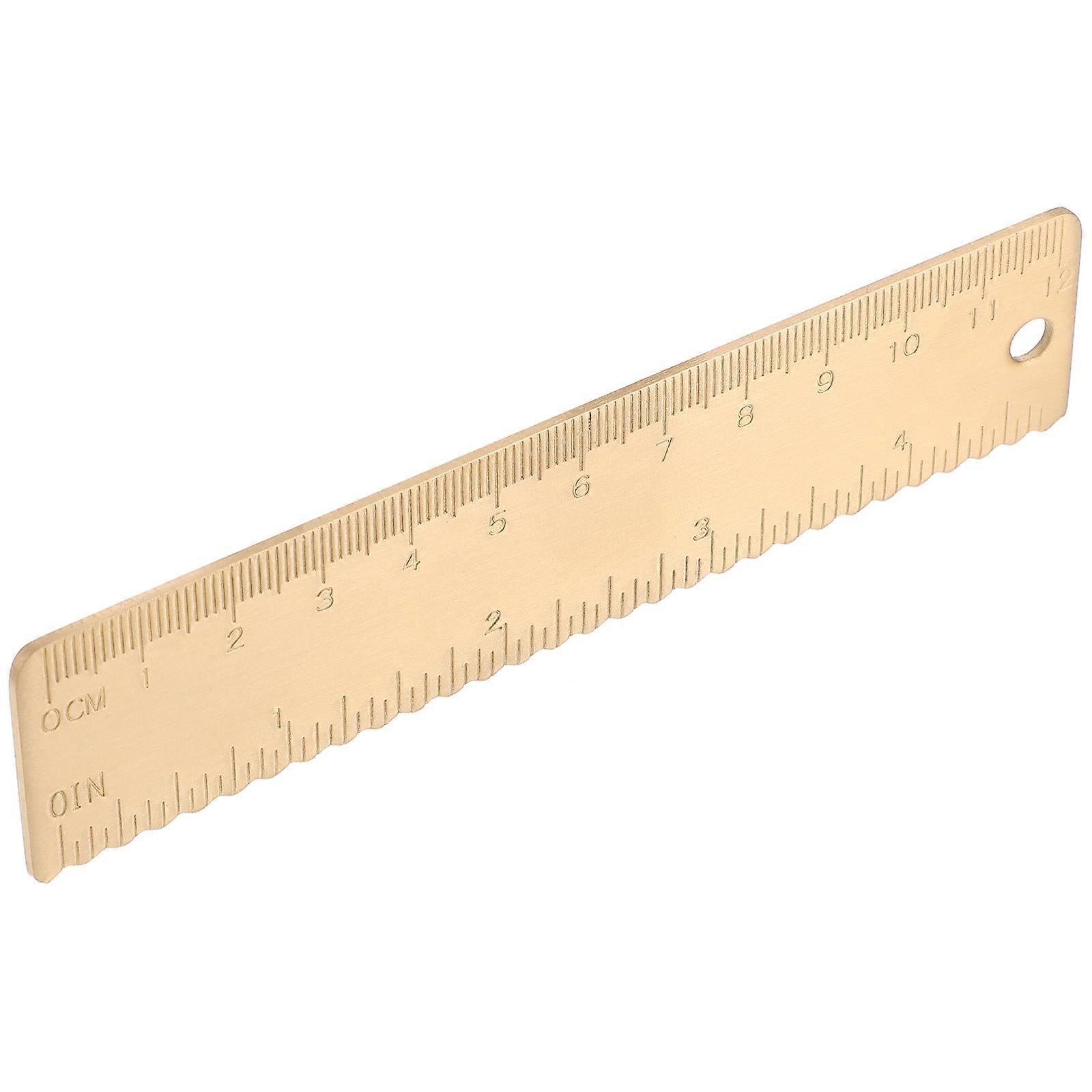 Brass Metal Straight Ruler for Precision Measuring – Lightweight and Portable Design for Office, Home, and School Use