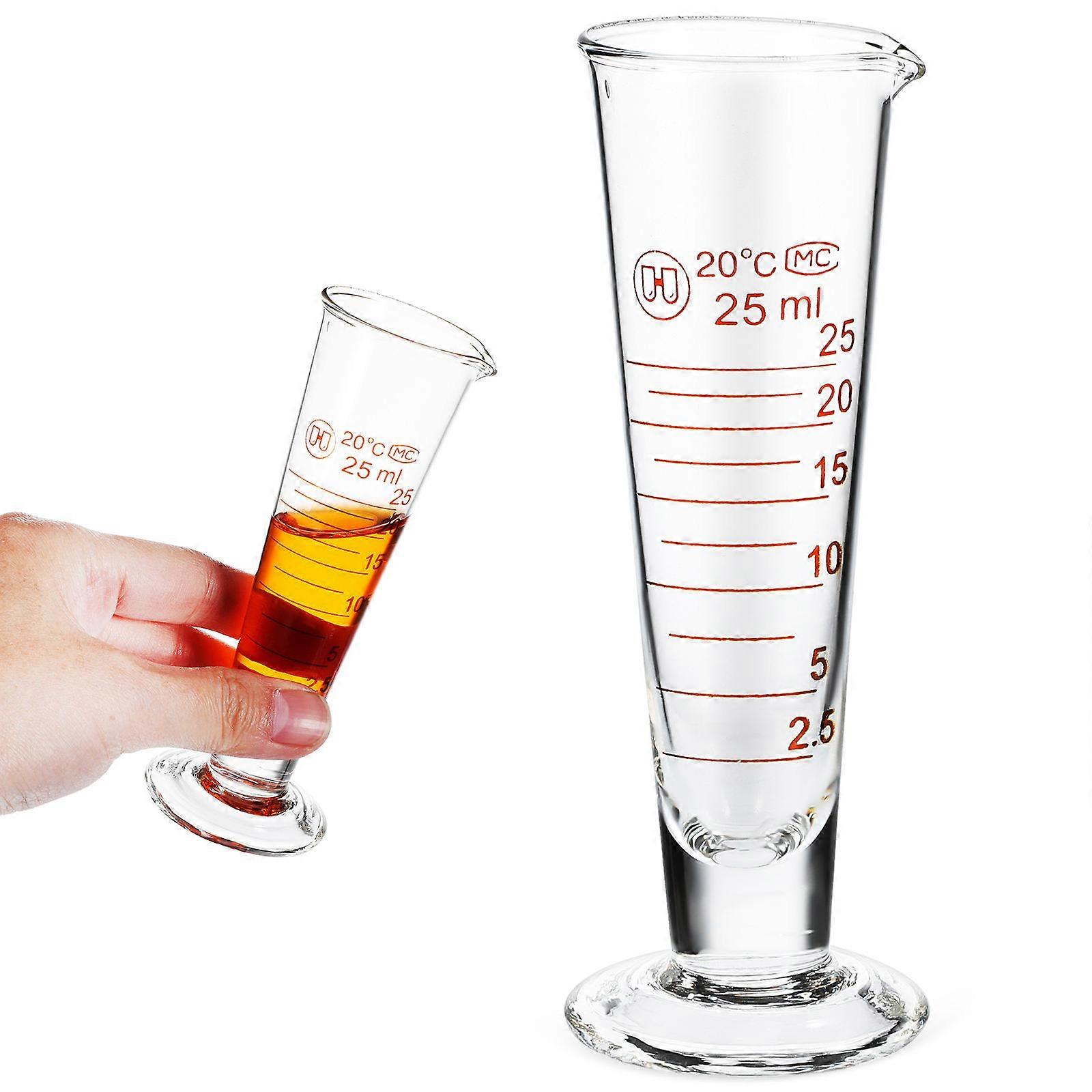Compact Transparent Glass Measuring Cup Graduated for Laboratory Liquid Measurement