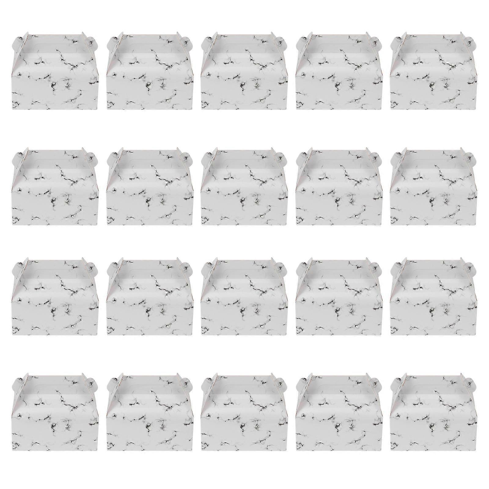 Cookie Boxes Handed Cake Case Portable Food Storage Rectangular Shape White Color 20Pcs