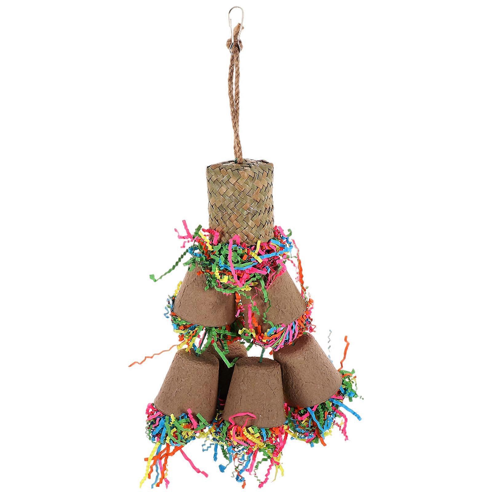 Bird Parrots Shredding Toy Chewing Hanging Toy Parrot Bird Toy Coffee 24x4.5x29cm Entertainment 1Set