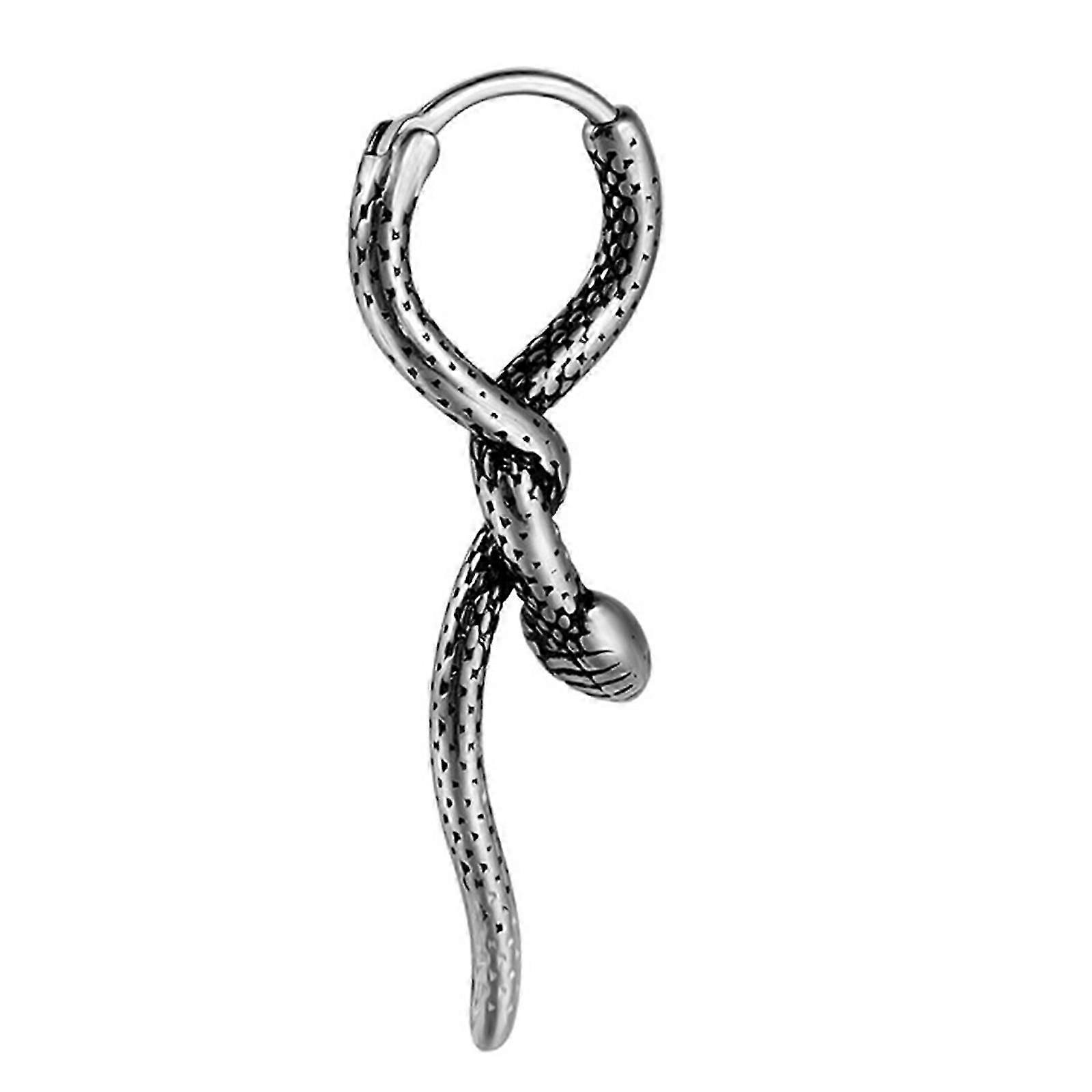 Elegant Punk Inspired Snake Earrings with Striped Detailing Comfortable Earrings Suitable for Adding Edge to Any Outfit