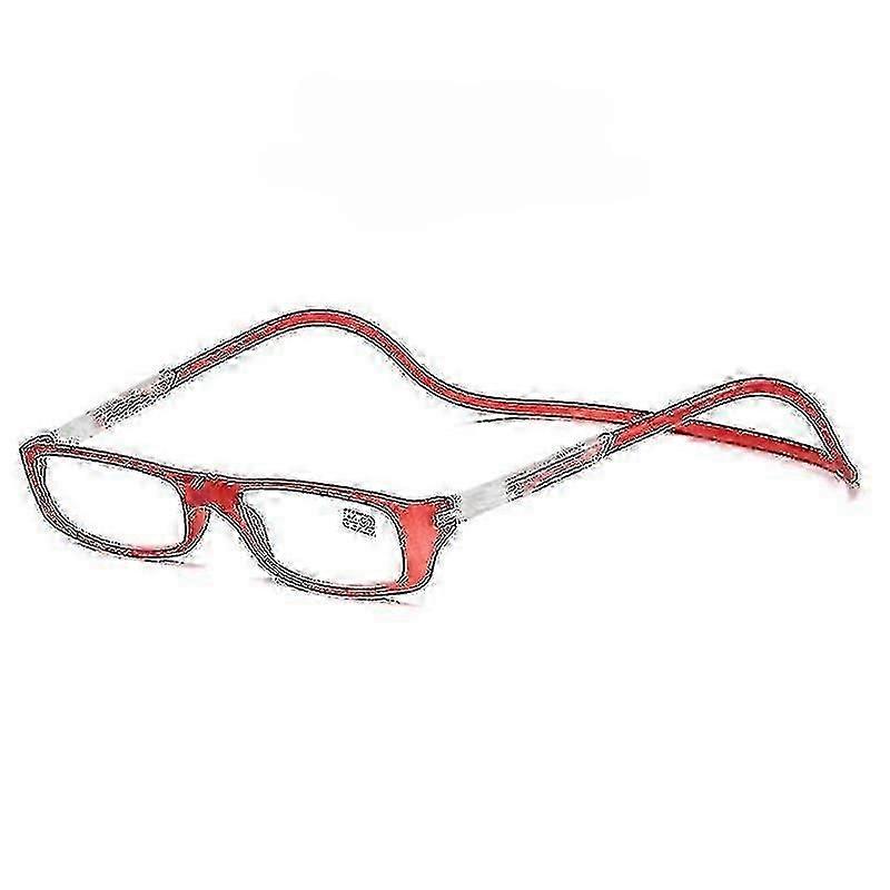 Folding Magnetic Reading Glasses Snap Click Front Neck Hanging Spectacles