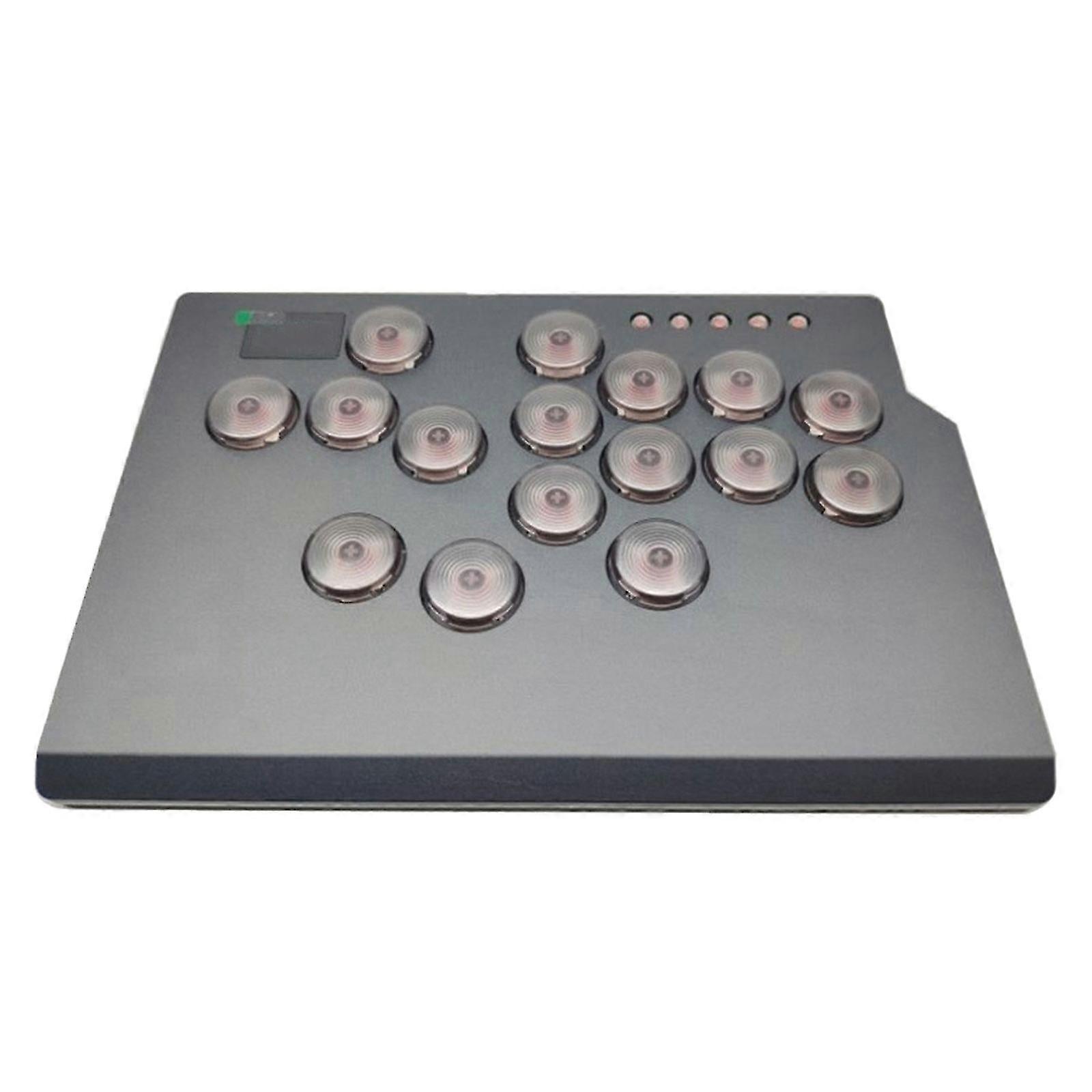 (Gray Keycaps) Leverless Game Controller Arcade Stick Fight Stick For  Arcade Stick For Pc With Light